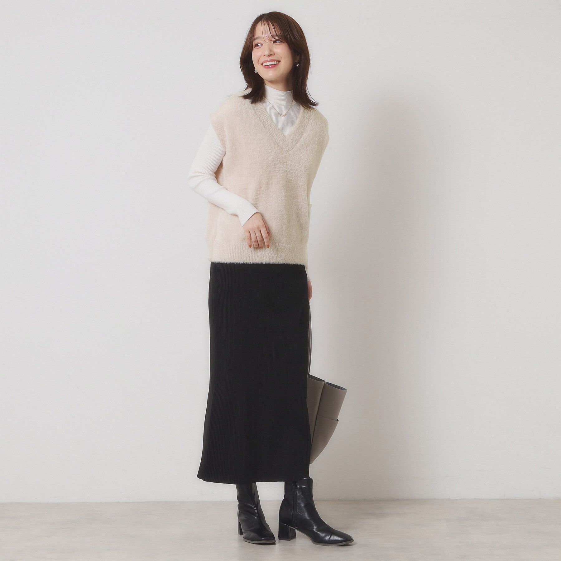 ITS&rsquo;DEMO「【手洗い可】フェザーヤーンニットジレ」|ニット・セーター|