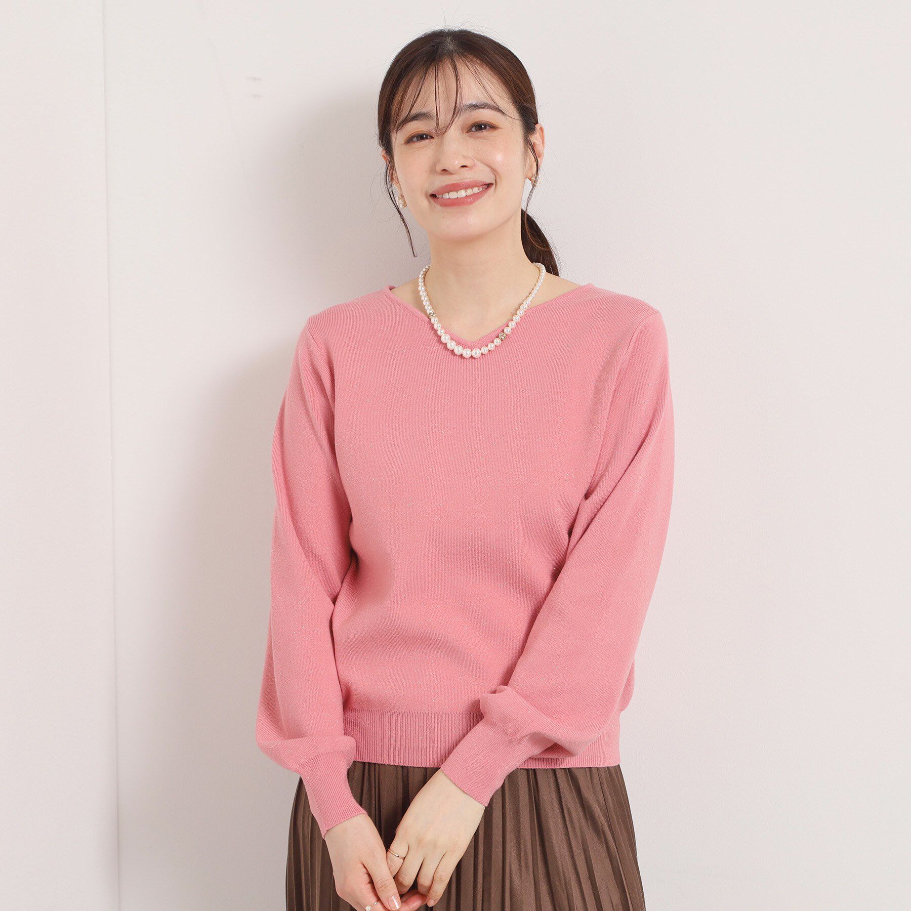 ITS&rsquo;DEMO「【手洗い可】アンジェリーナ総針vネックニット」|ニット・セーター|