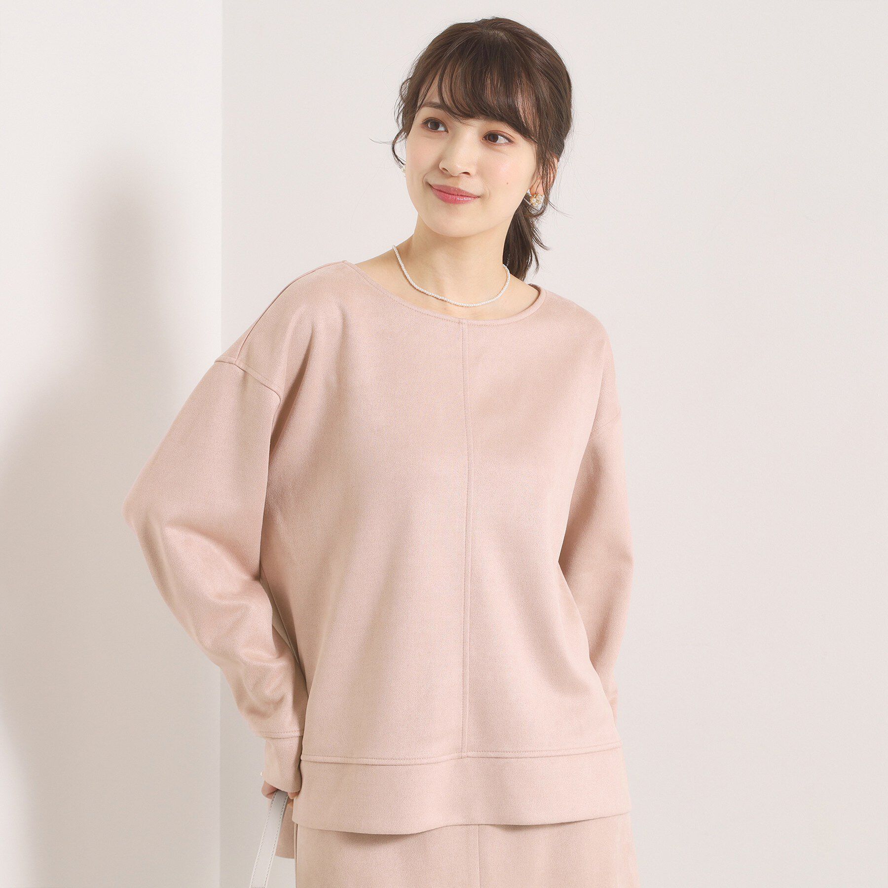 ITS&rsquo;DEMO「【セットアップ可／手洗い可】カットスエードプルオーバー」|Tシャツ・カットソー|ピンク(071)