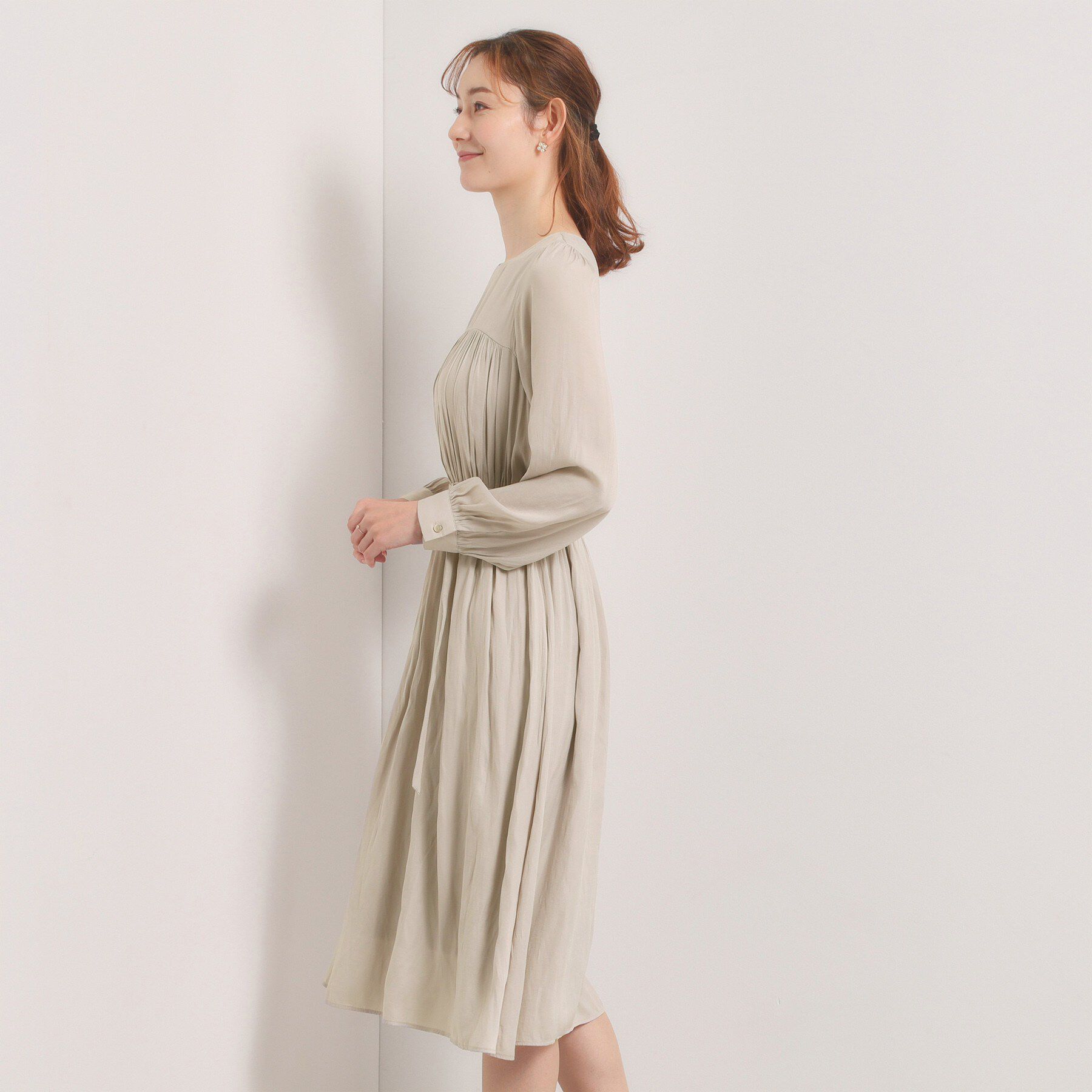 ITS&rsquo;DEMO「【入卒／手洗い可】サテンベルト付きワンピース」|ワンピース|