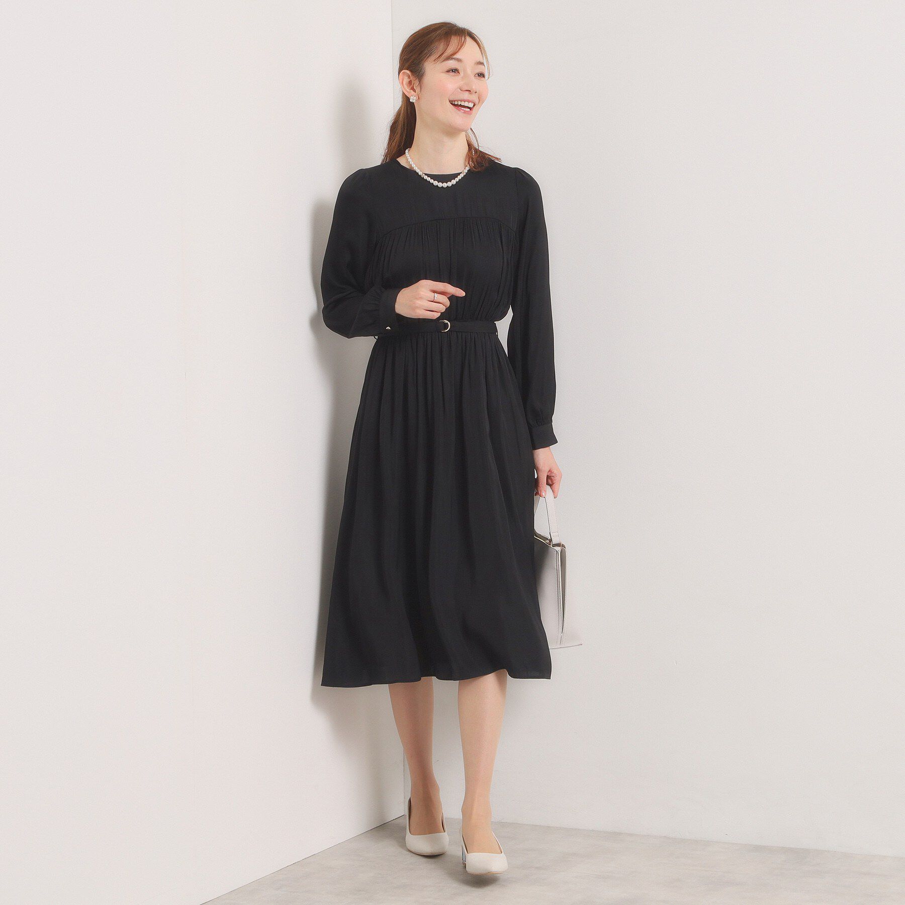 ITS&rsquo;DEMO「【入卒／手洗い可】サテンベルト付きワンピース」|ワンピース|