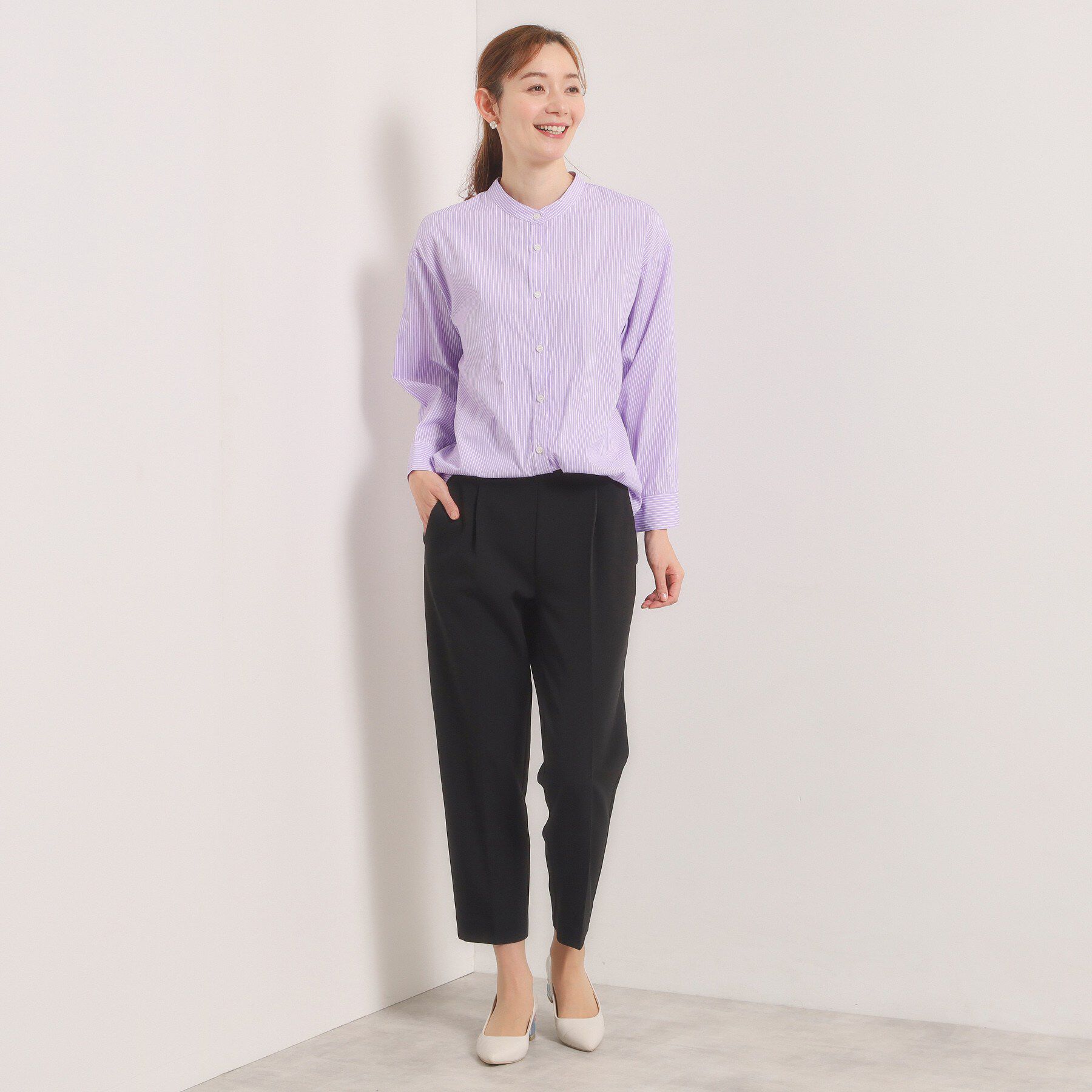 ITS&rsquo;DEMO「【手洗い可】2wayストライプブラウス」|シャツ・ブラウス|