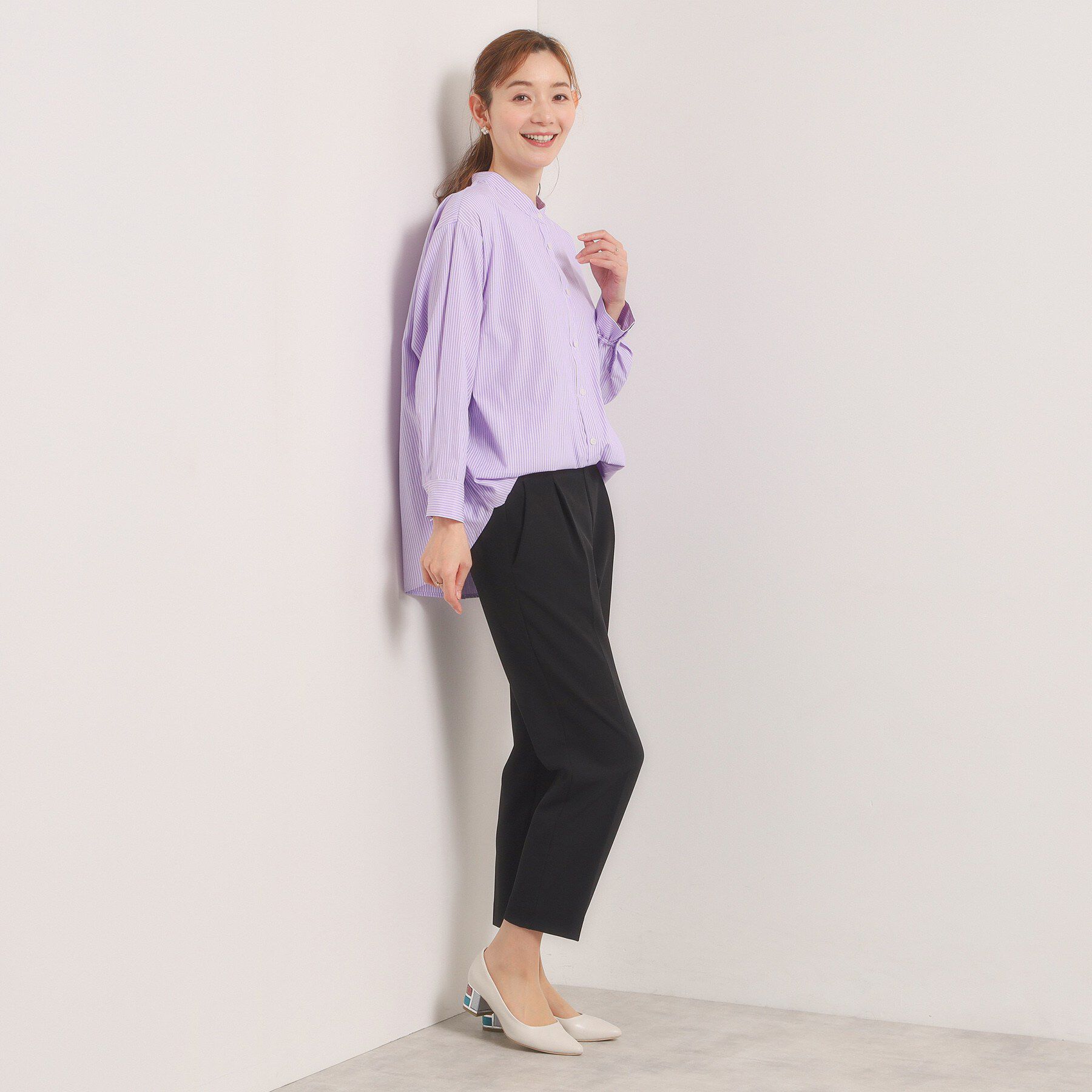 ITS&rsquo;DEMO「【手洗い可】2wayストライプブラウス」|シャツ・ブラウス|