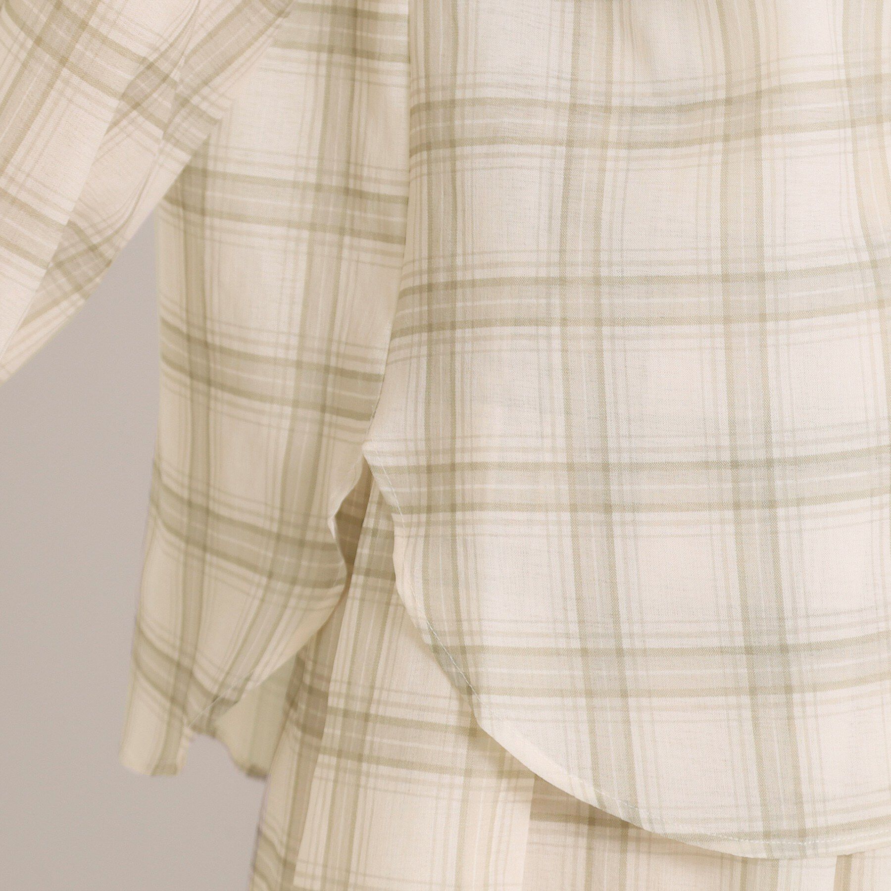 ITS&rsquo;DEMO「【セットアップ可／手洗い可】シアーチェックシャツ」|シャツ・ブラウス|