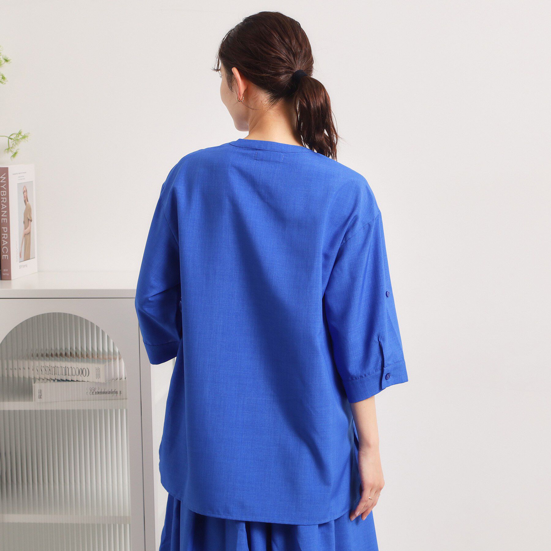 ITS&rsquo;DEMO「【UVケア／洗濯機OK／接触冷感／吸水速乾】麻調合繊スキッパーチュニック」|シャツ・ブラウス|