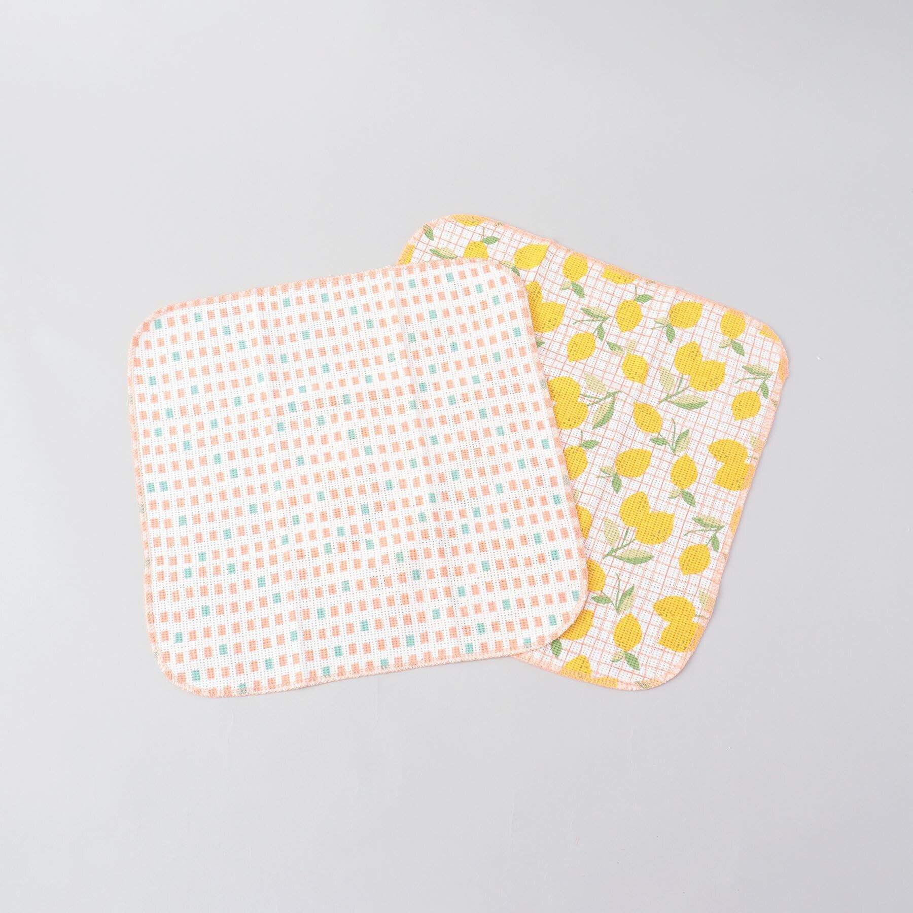 212 KITCHEN STORE「ディッシュクロス 2PCSセット レモン コーラル」|食器・キッチングッズ|