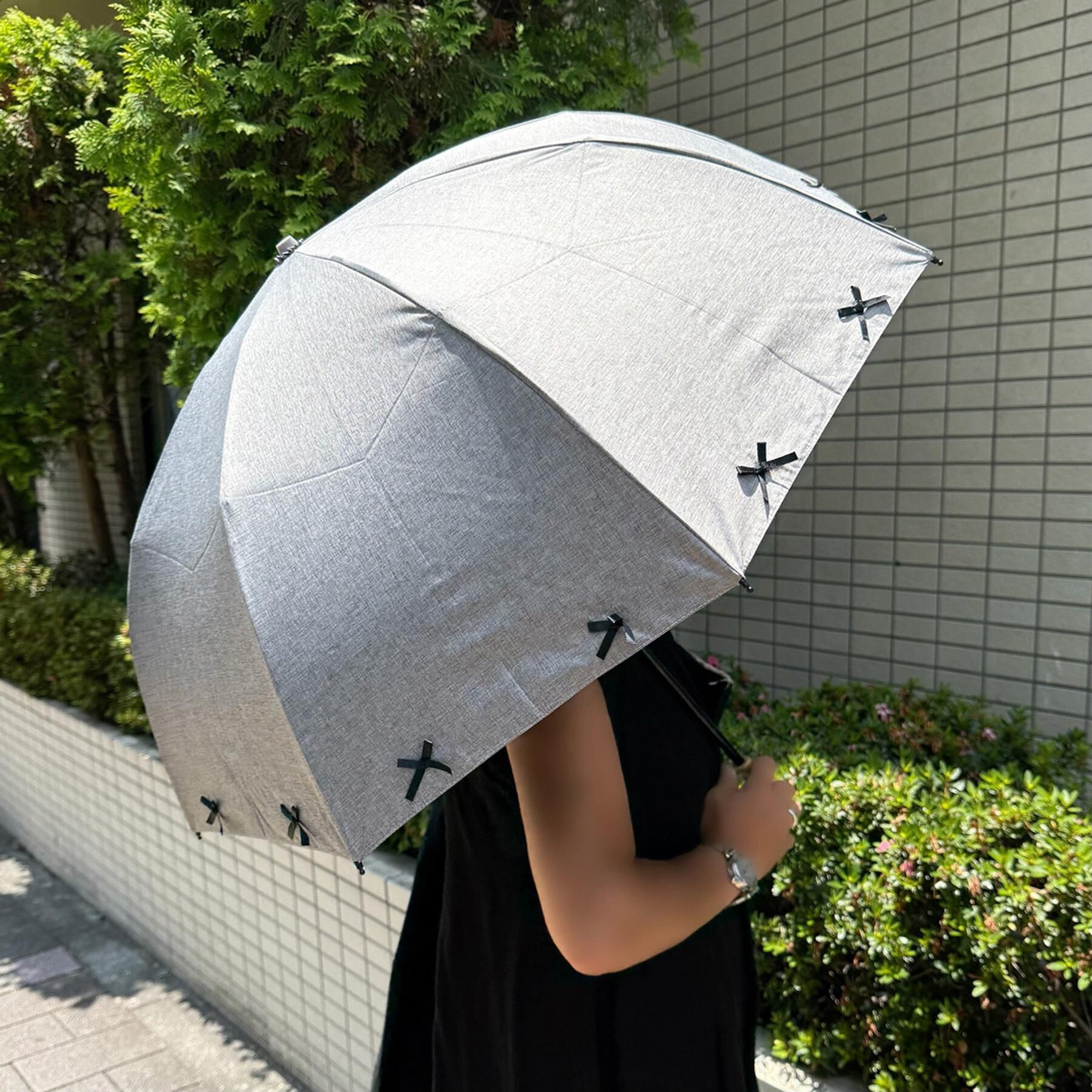 Ober Tashe「pink trick/ピンクトリック　遮光率100％！リボン2段折りたたみ傘(晴雨兼用)」|傘|