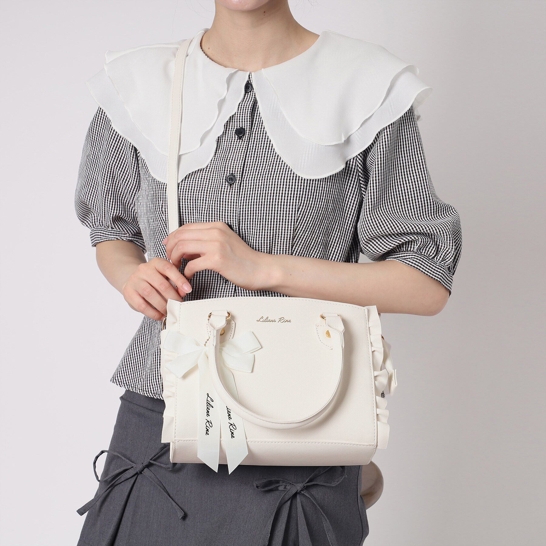 Ober Tashe「サイドフリル2WAYボストン」|ボストンバッグ|