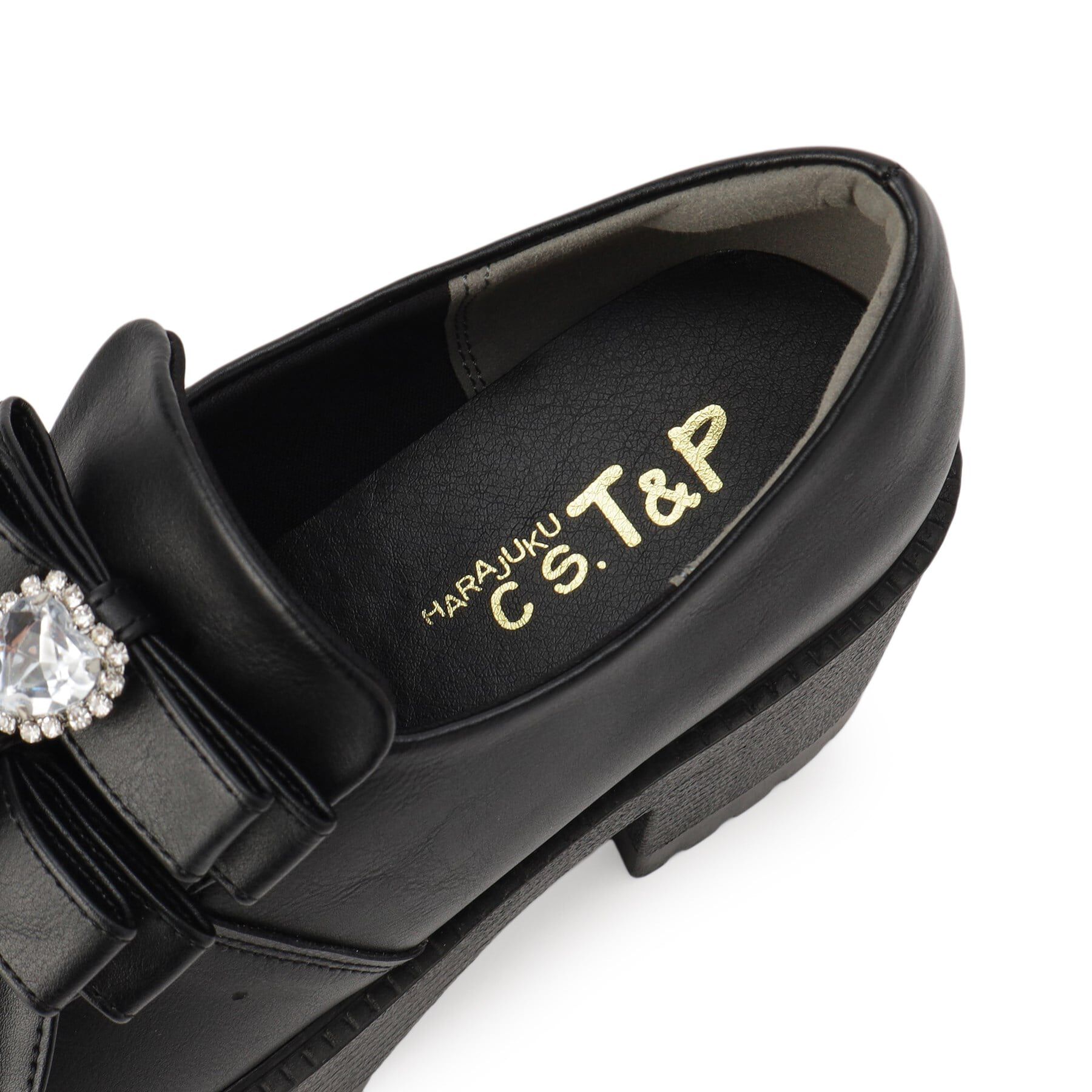 csT&P「ビジューハート付ダブルリボン厚底パンプス」|パンプス|