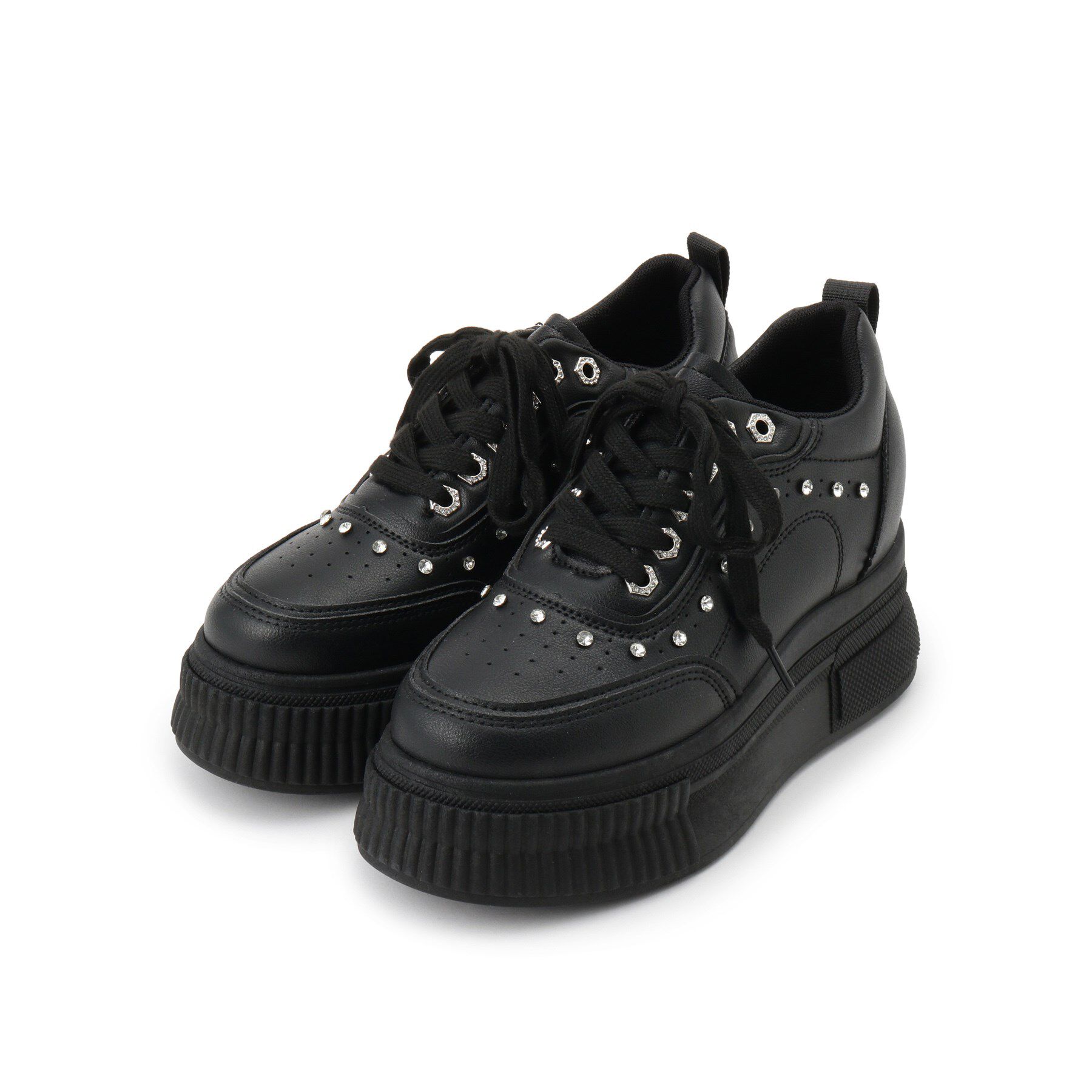 csT&P「軽量厚底インヒールラインストーン付スニーカー」|スニーカー|