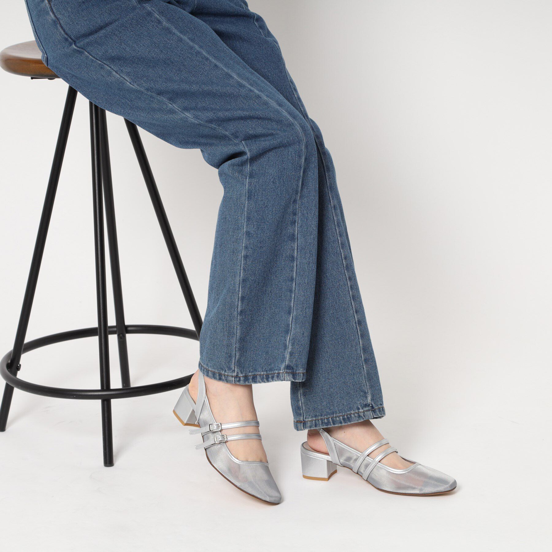 ESPERANZA「ダブルベルトメッシュパンプス」|パンプス|