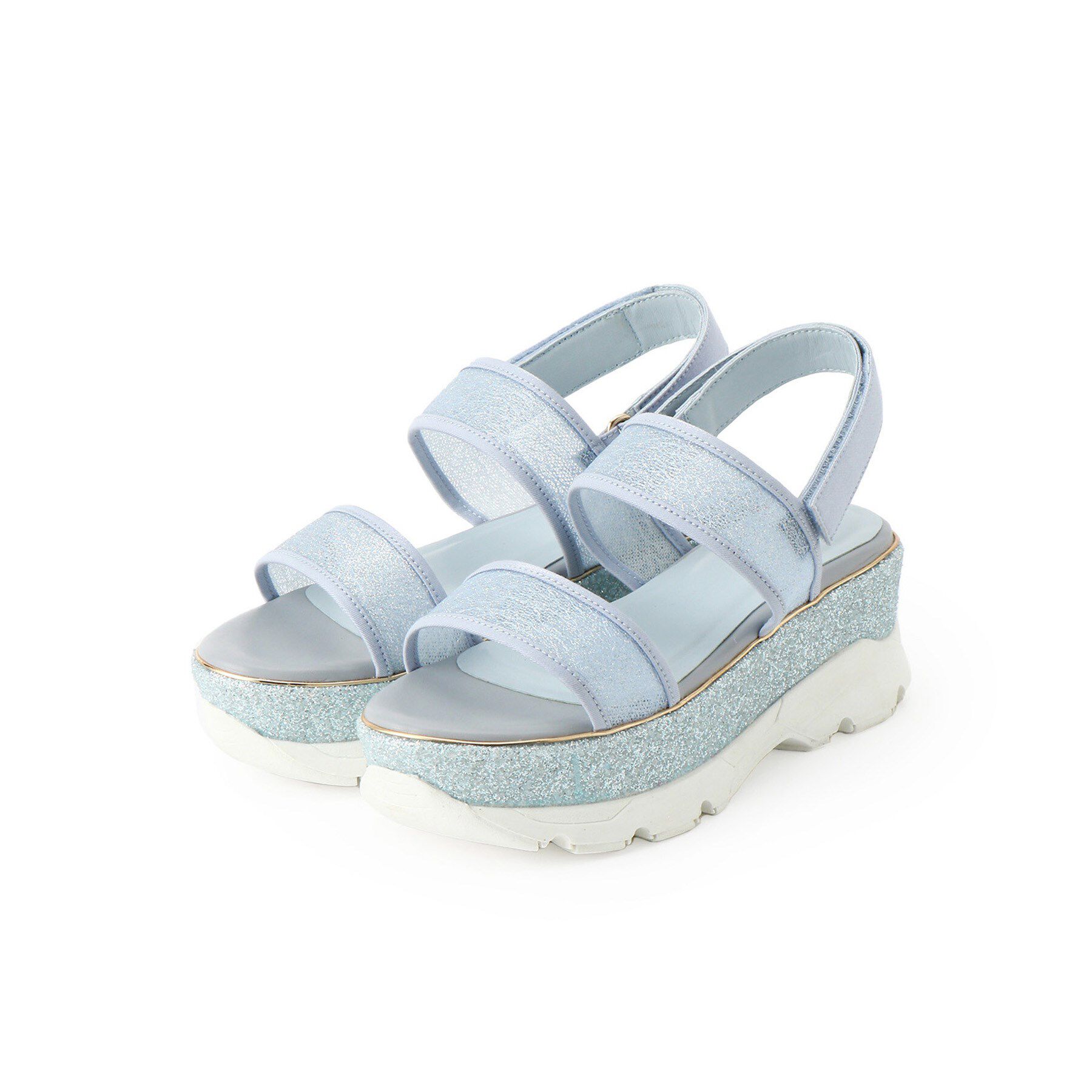 ESPERANZA「厚底ラメスポサン」|サンダル|ブルー(992)