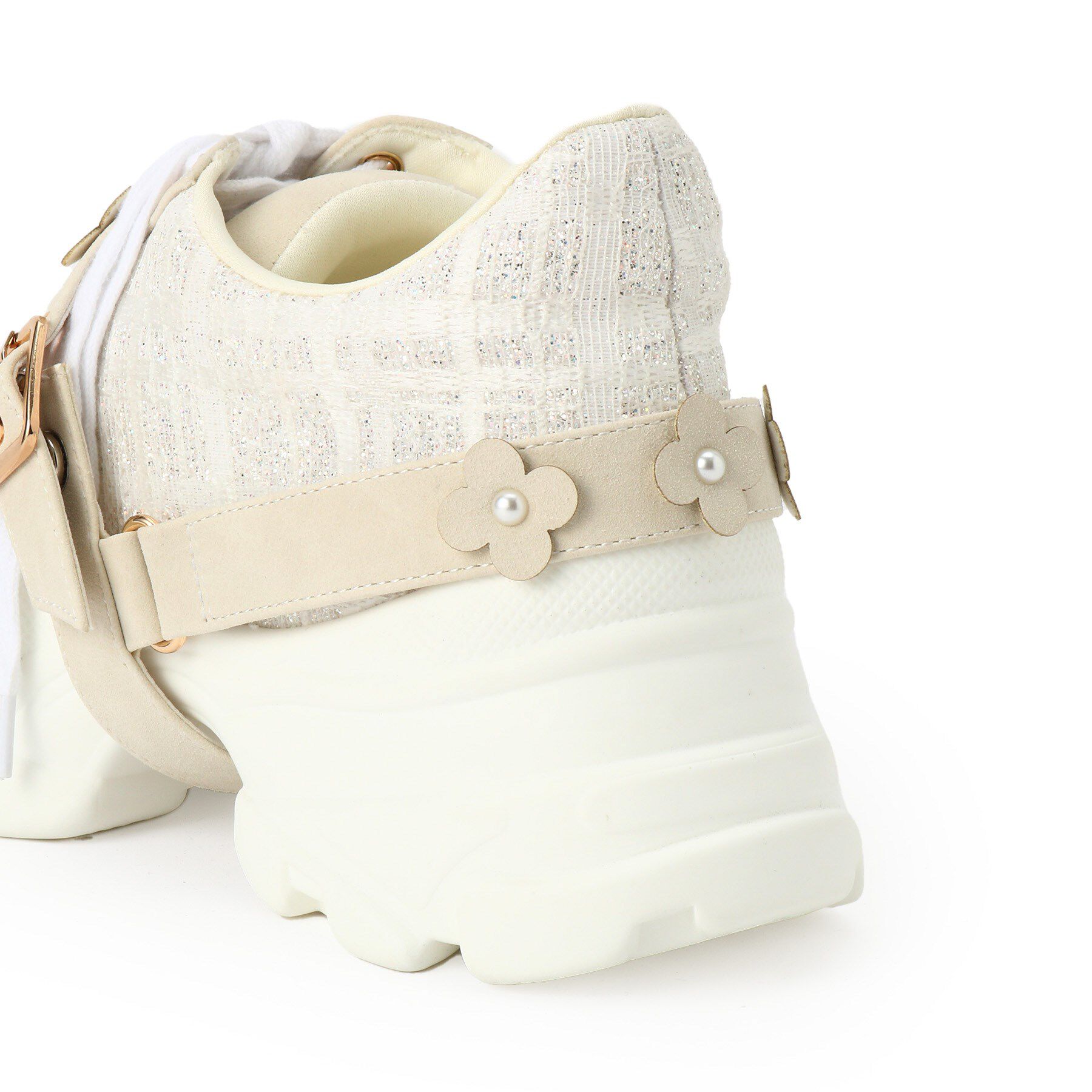 ESPERANZA「ツイード風フラワーベルト厚底スニーカー」|スニーカー|