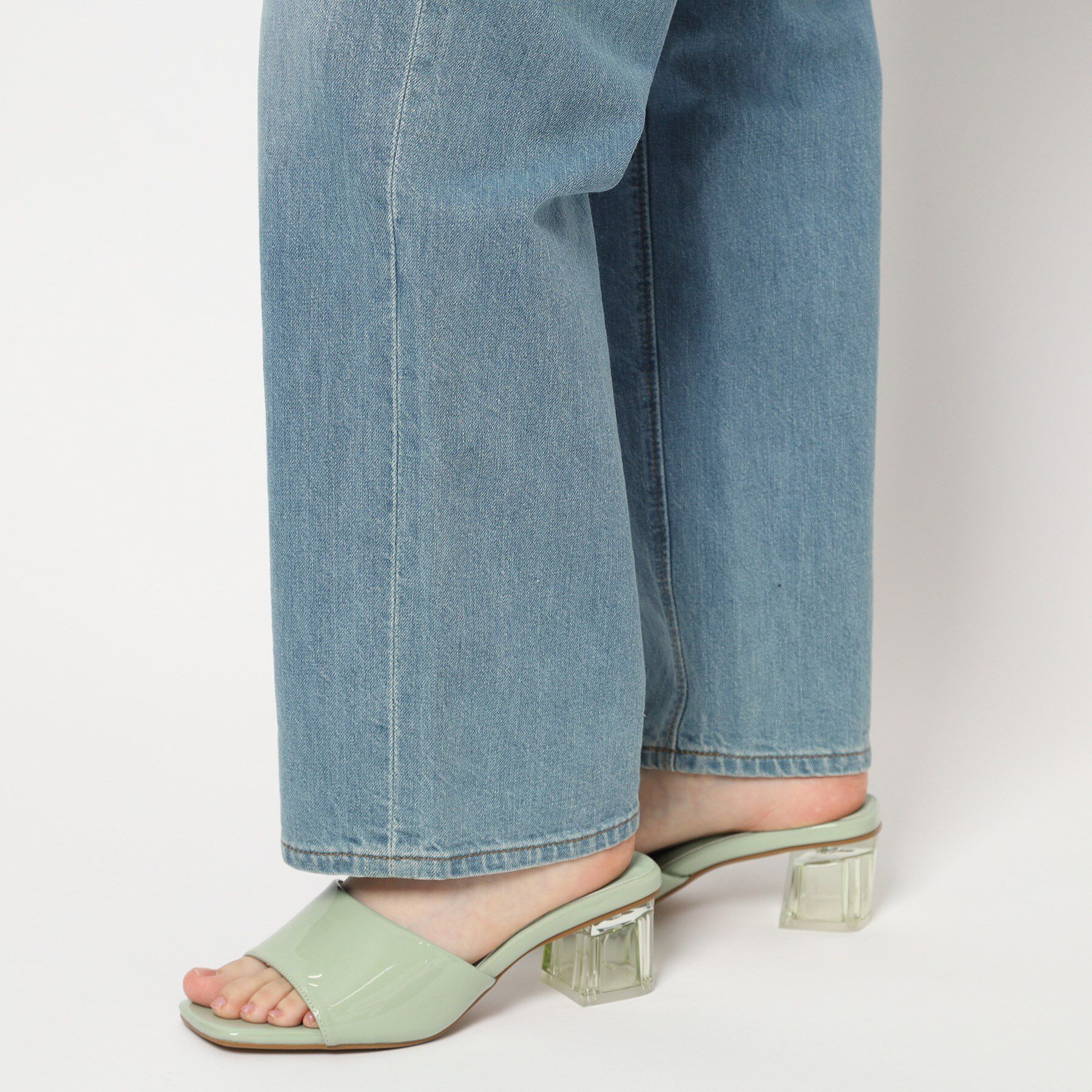 ESPERANZA「スクエアトゥクリアヒールミュール」|サンダル|