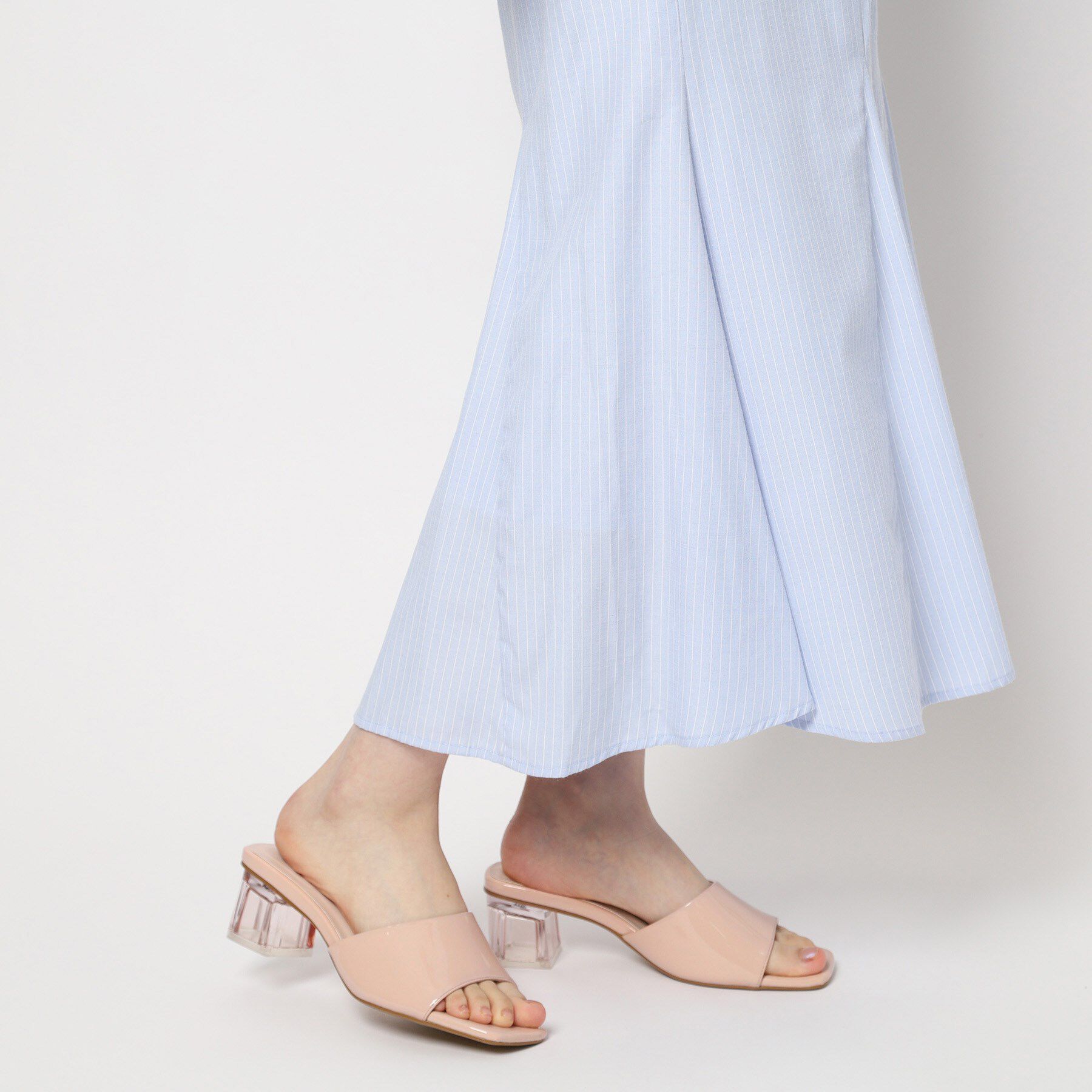 ESPERANZA「スクエアトゥクリアヒールミュール」|サンダル|