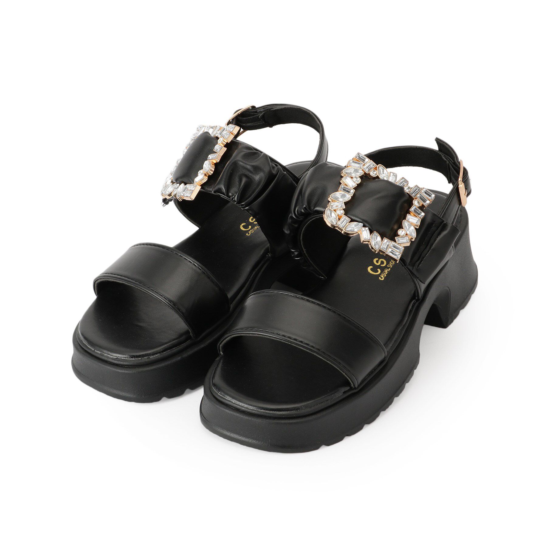 csT&P「バックル付きギャザーサンダル」|サンダル|