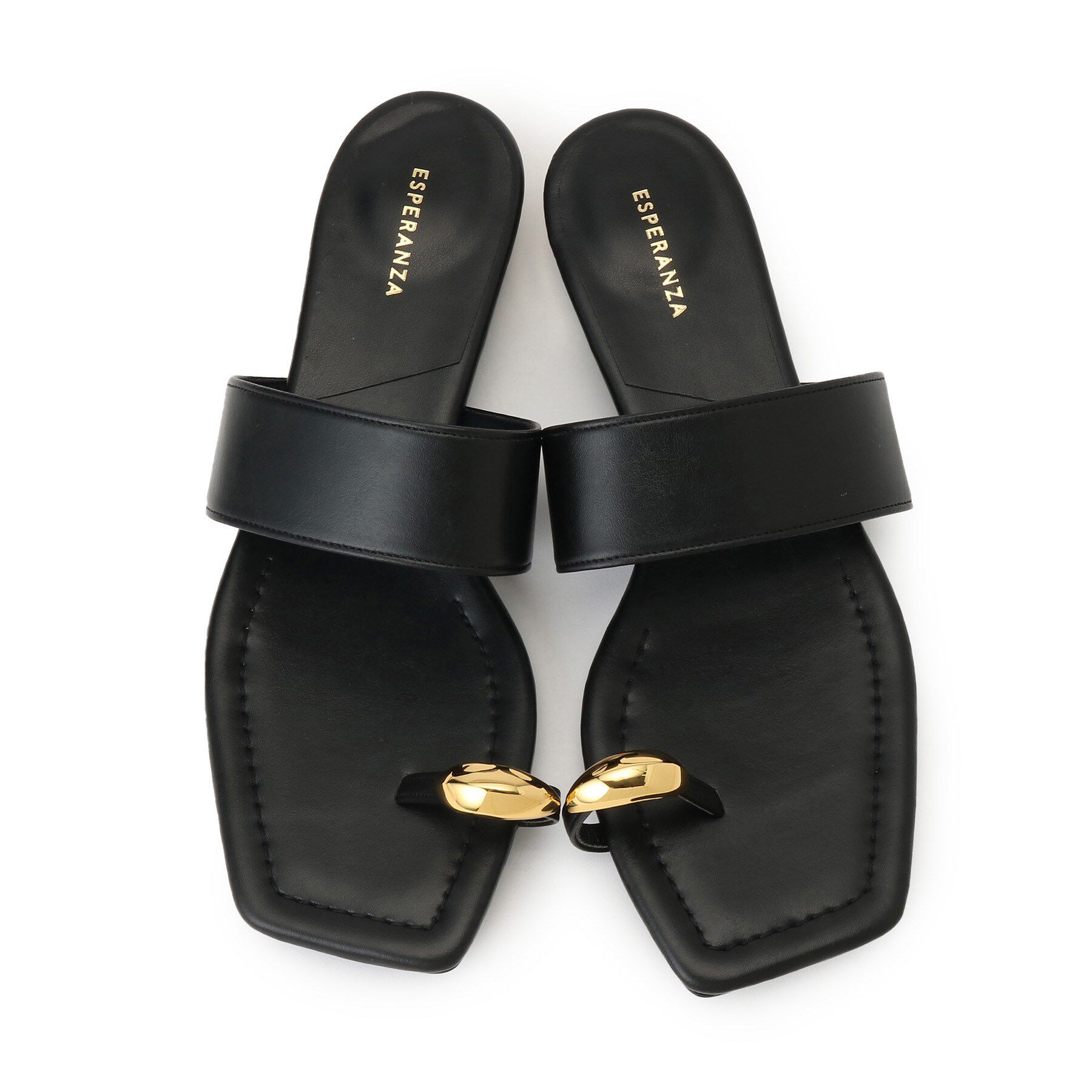 ESPERANZA「ゴールドリングトングフラットサンダル」|サンダル|