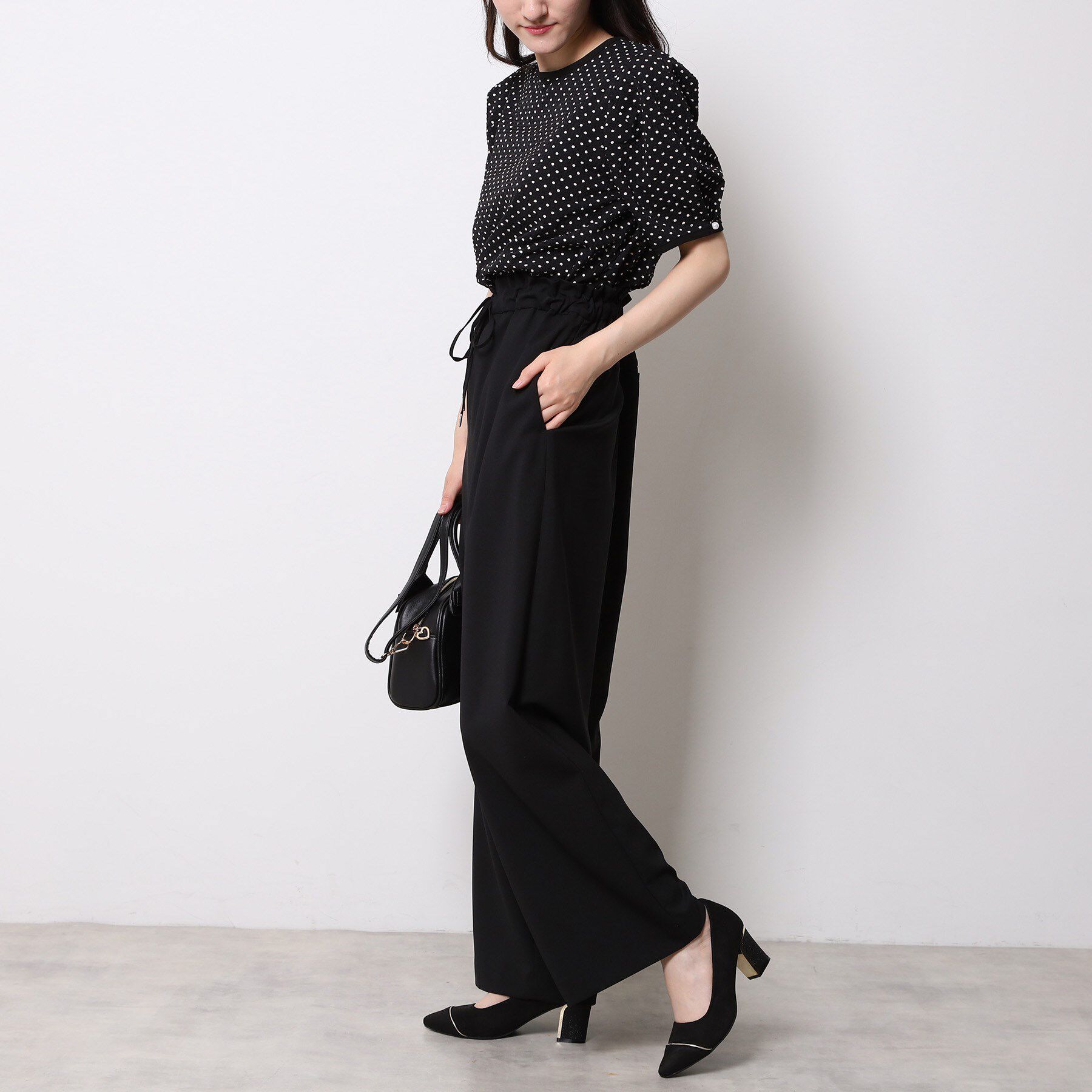 ESPERANZA「【EC先行販売】ラメヒールゴールドラインパンプス」|パンプス|