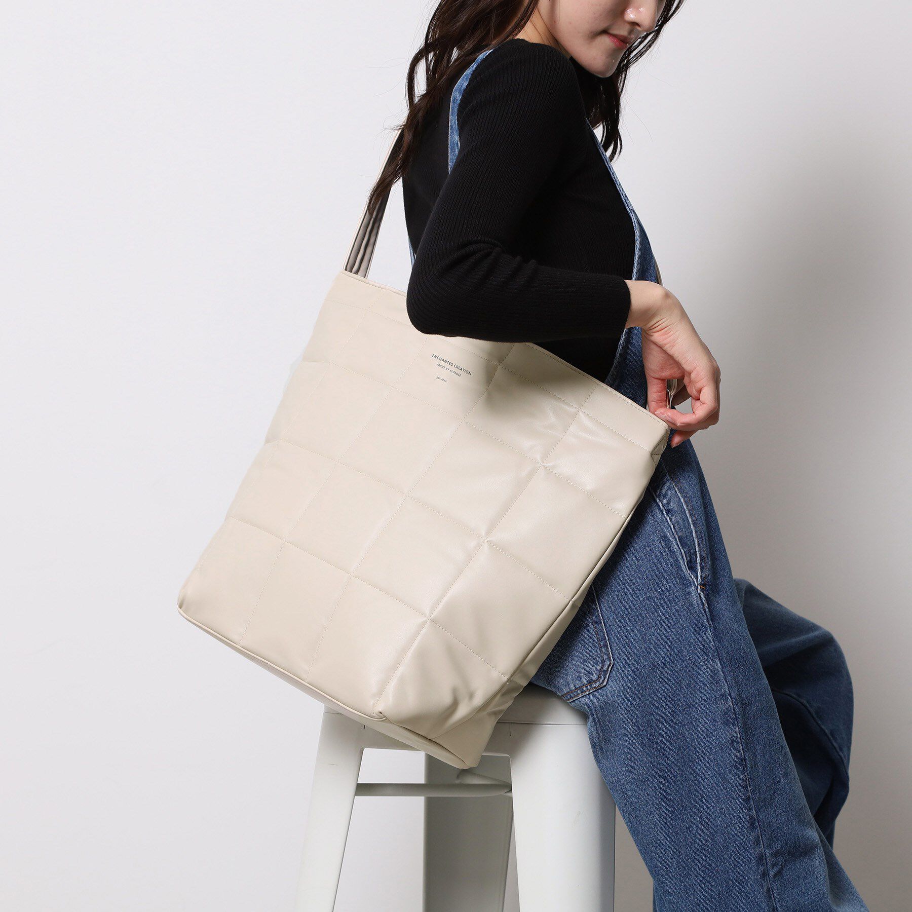 Ober Tashe「【新生活・新学期】キルティングショルダーバッグ」|ショルダー・メッセンジャー|アイボリー(004)