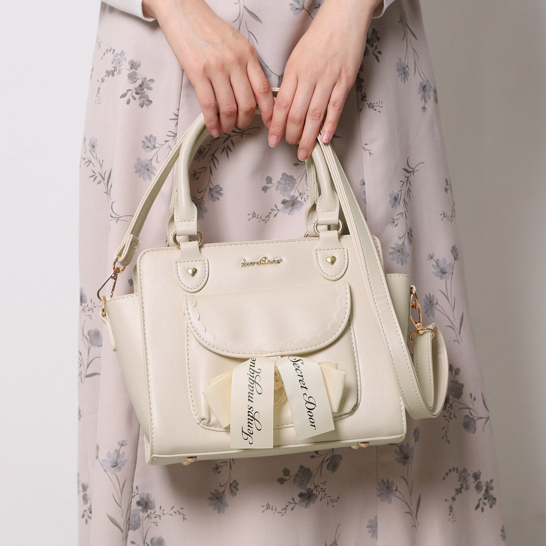 Ober Tashe「リボン2wayバッグ」|トートバッグ|アイボリー(004)