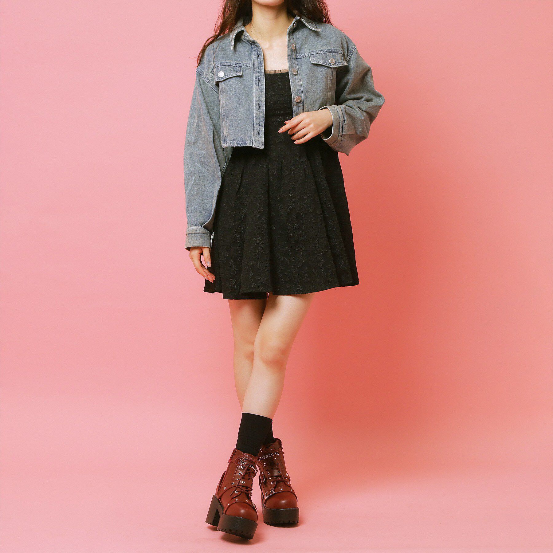 csT&P「厚底ベルト付きブーツ」|ショートブーツ|