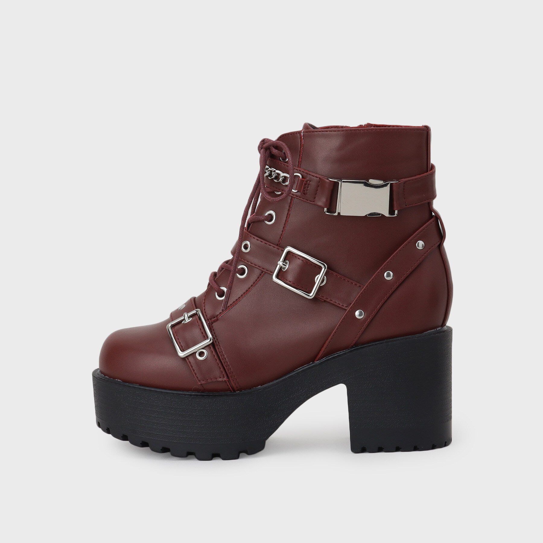 csT&P「厚底ベルト付きブーツ」|ショートブーツ|