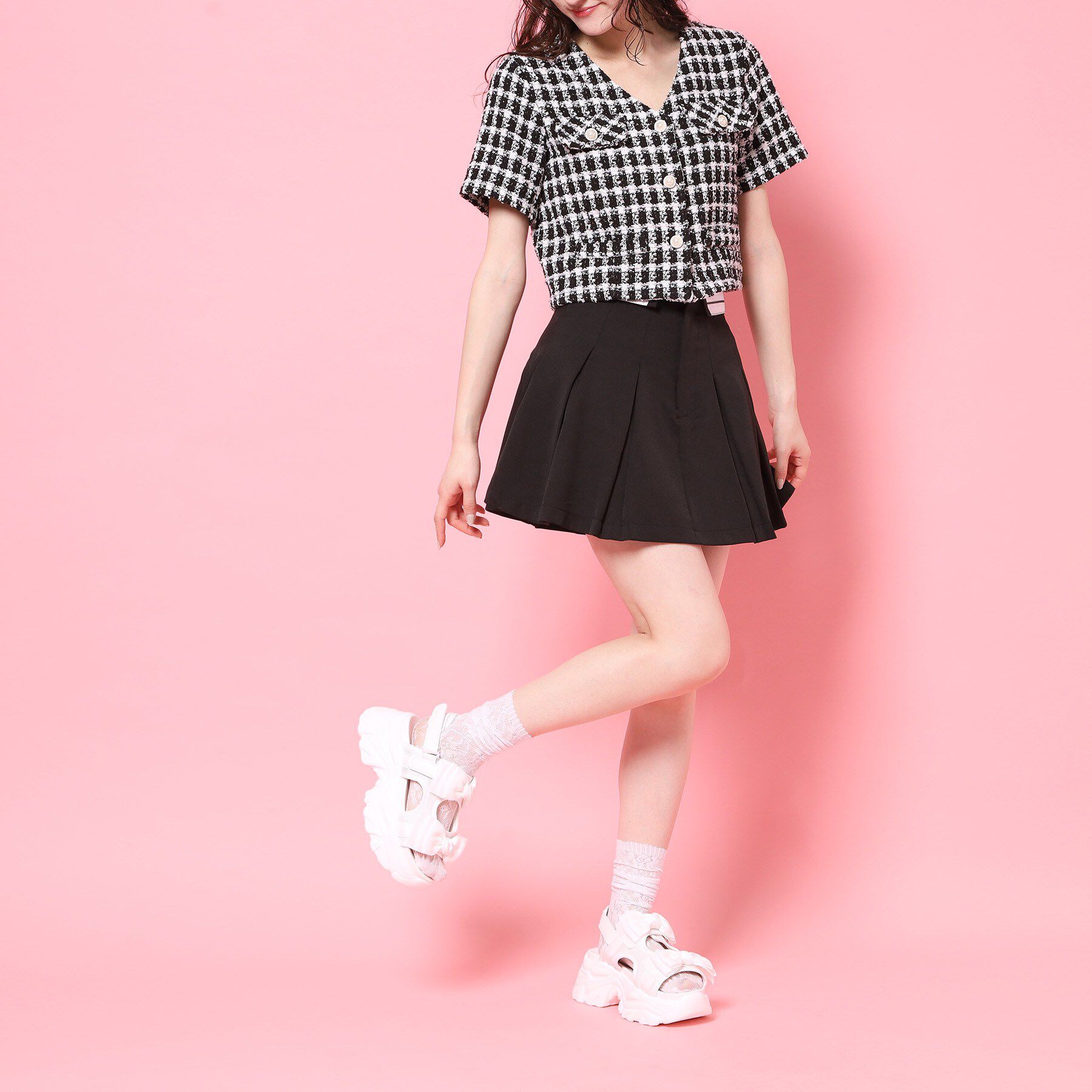 csT&P「厚底ダブルリボンガーリーサンダル」|サンダル|