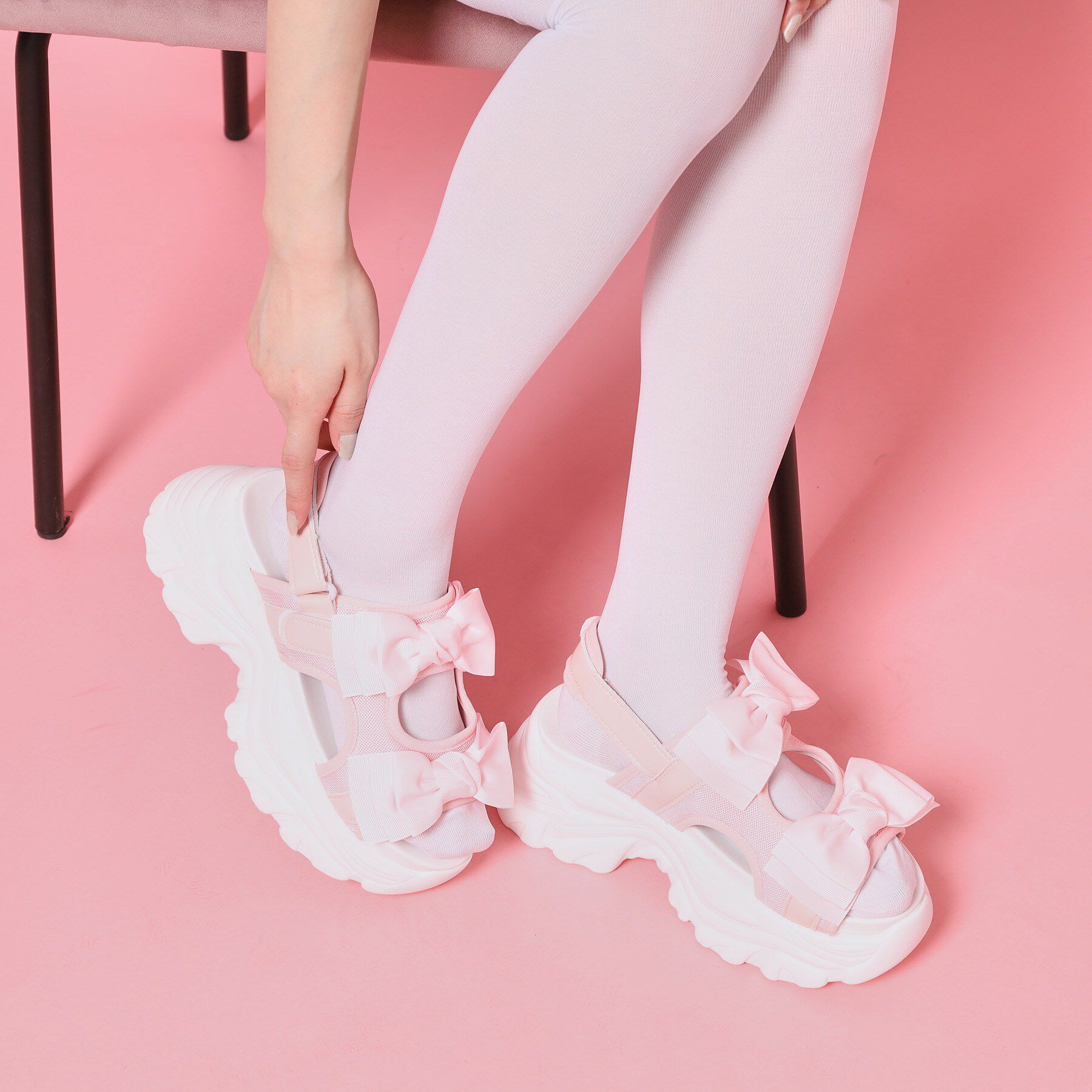 csT&P「厚底ダブルリボンガーリーサンダル」|サンダル|