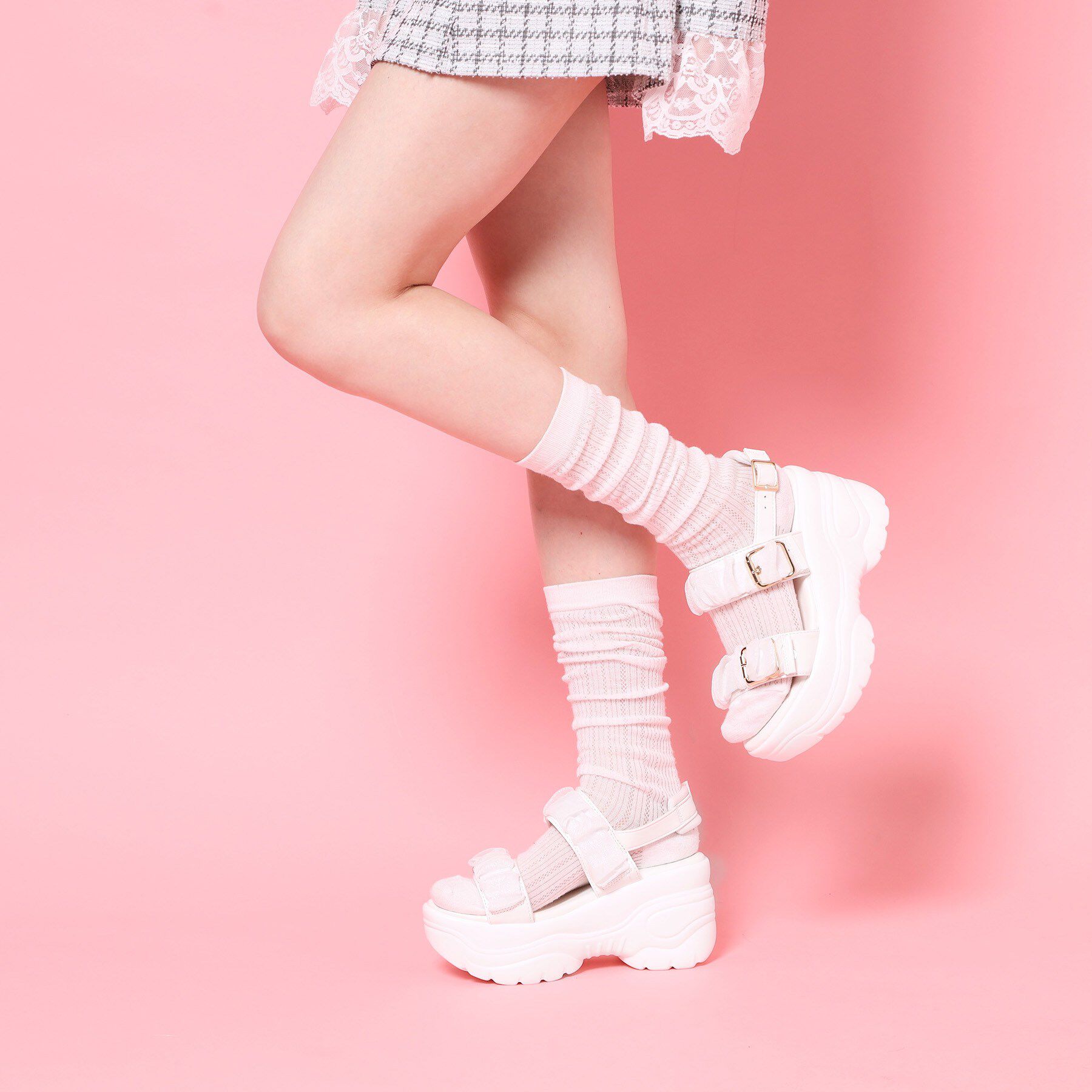 csT&P「厚底シアーギャザーベルトサンダル」|サンダル|