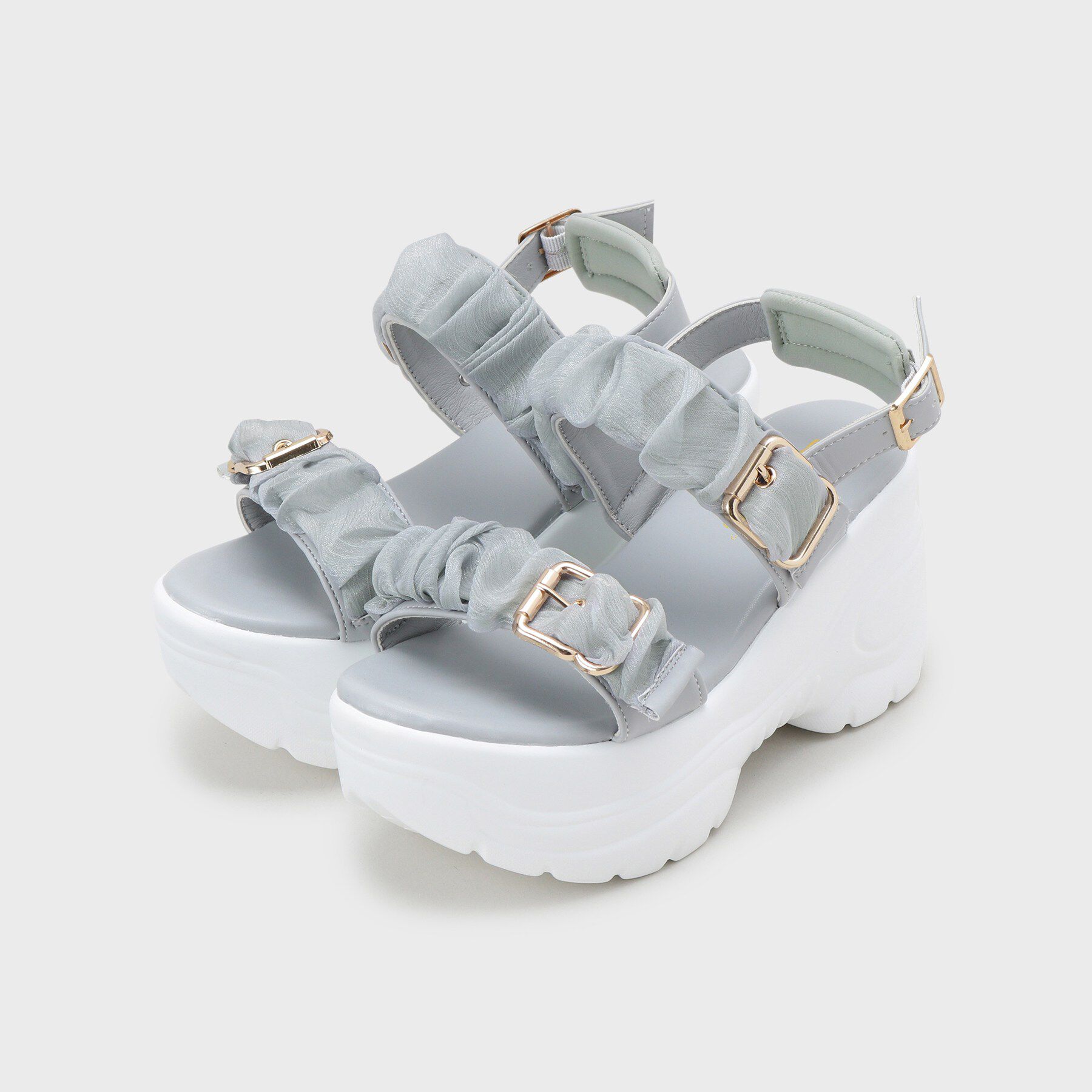 csT&P「厚底シアーギャザーベルトサンダル」|サンダル|