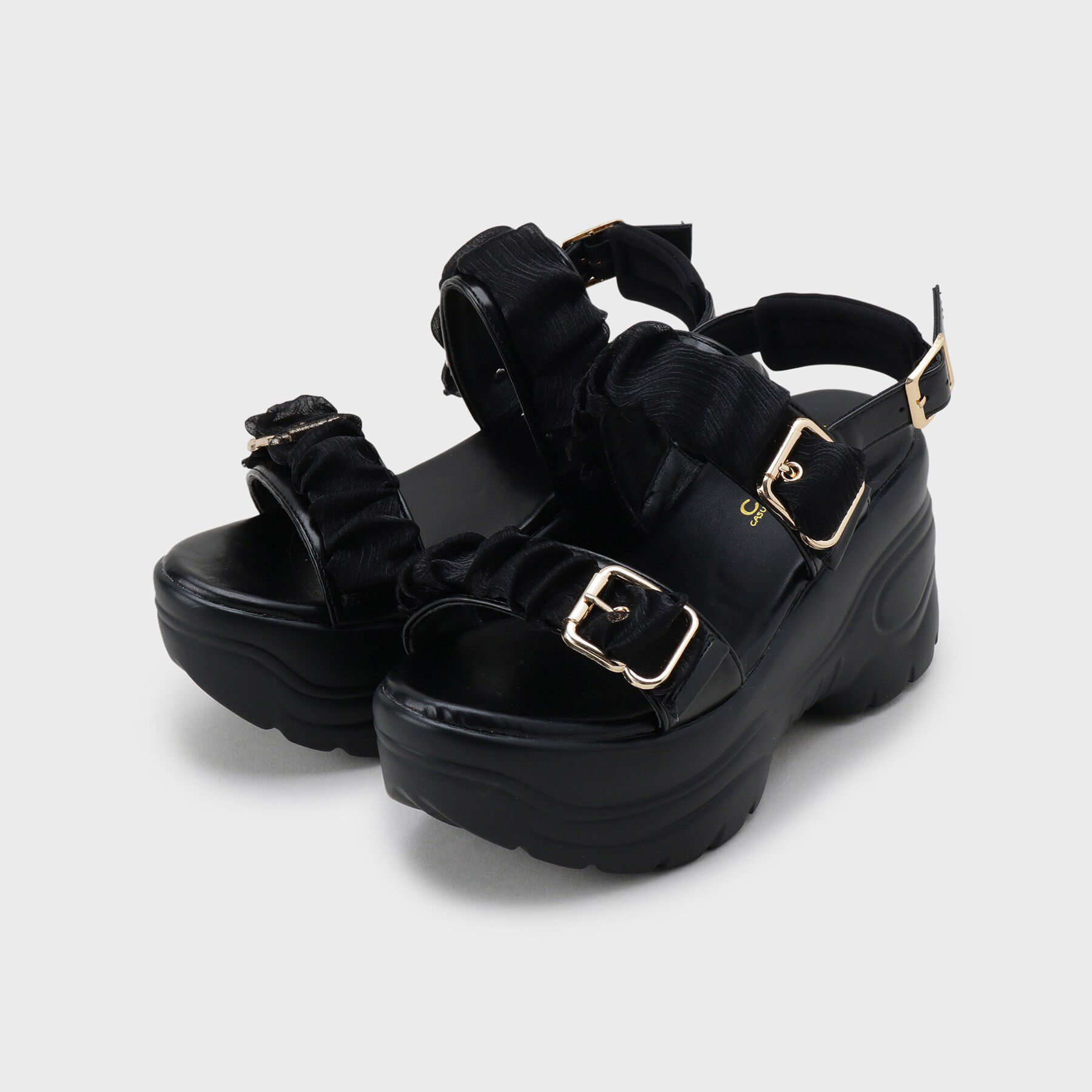 csT&P「厚底シアーギャザーベルトサンダル」|サンダル|