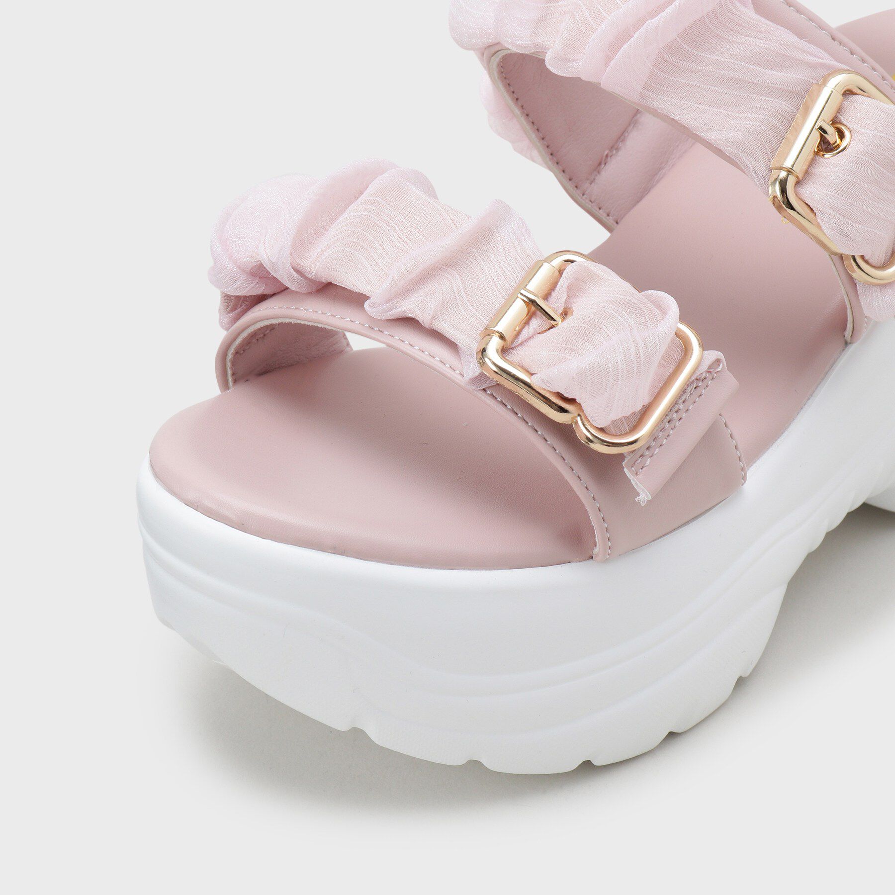 csT&P「厚底シアーギャザーベルトサンダル」|サンダル|