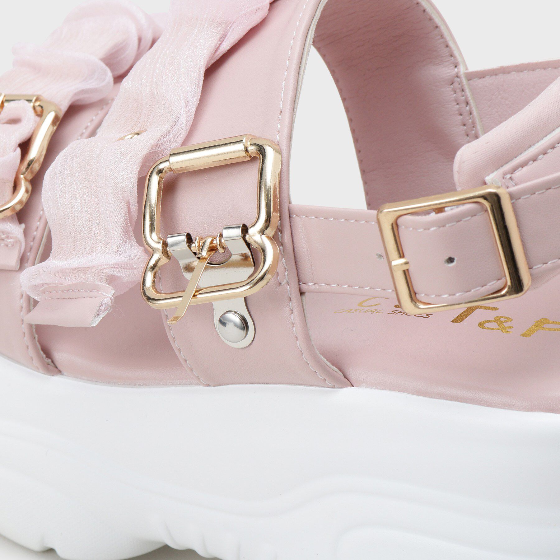 csT&P「厚底シアーギャザーベルトサンダル」|サンダル|