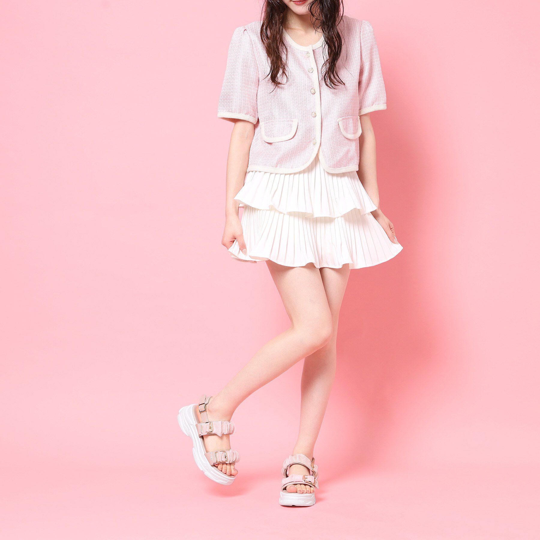 csT&P「サテンギャザーベルトサンダル」|サンダル|