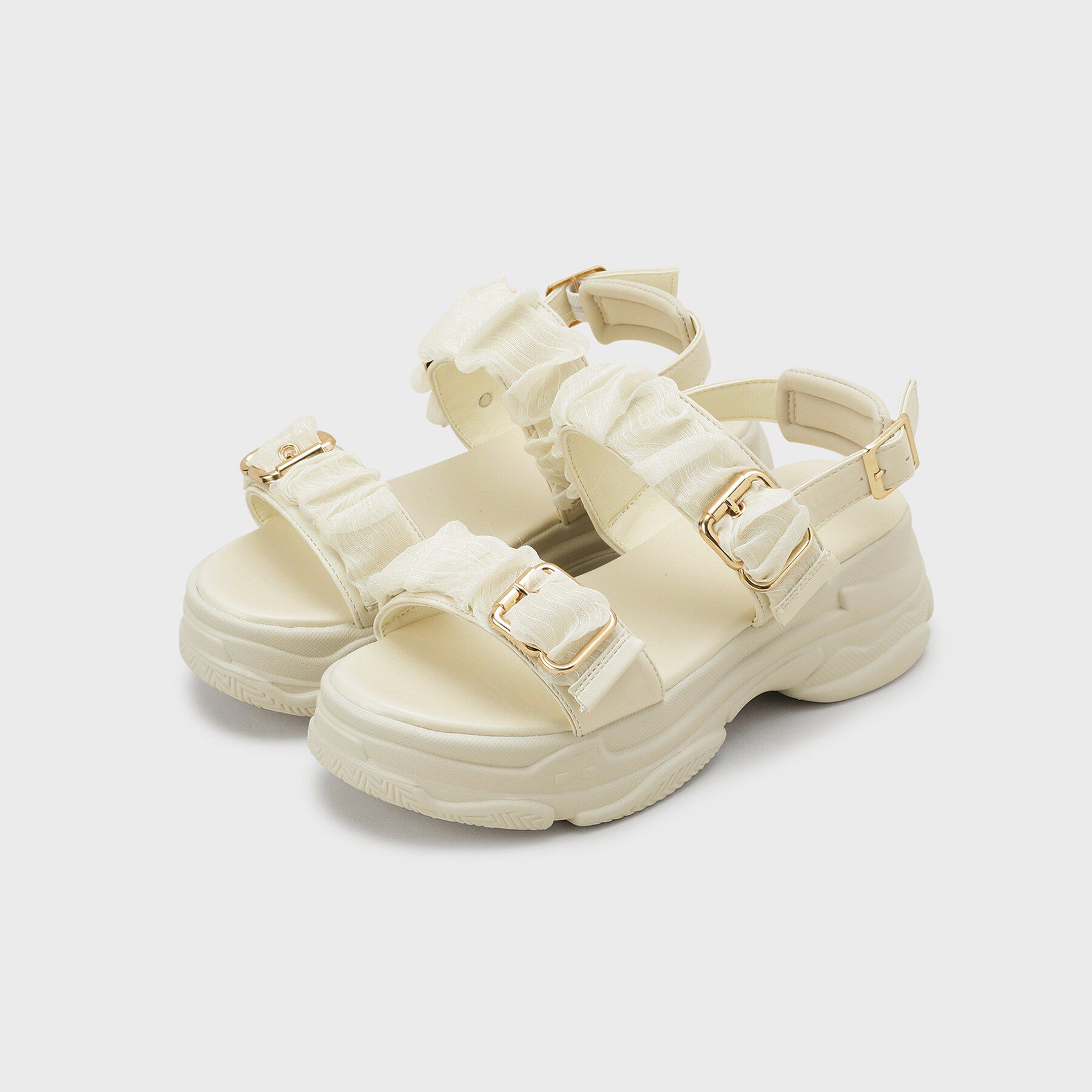 csT&P「サテンギャザーベルトサンダル」|サンダル|