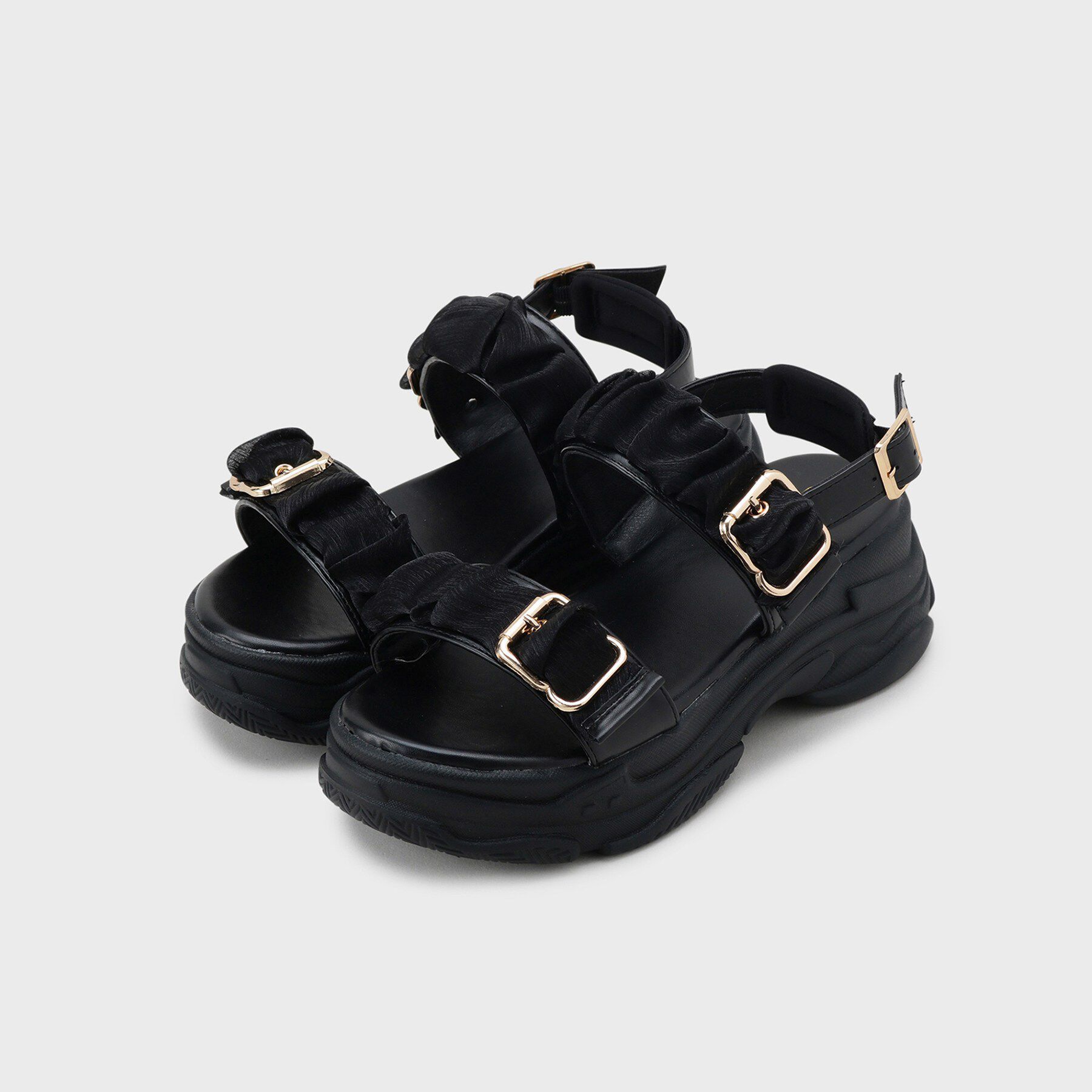 csT&P「サテンギャザーベルトサンダル」|サンダル|