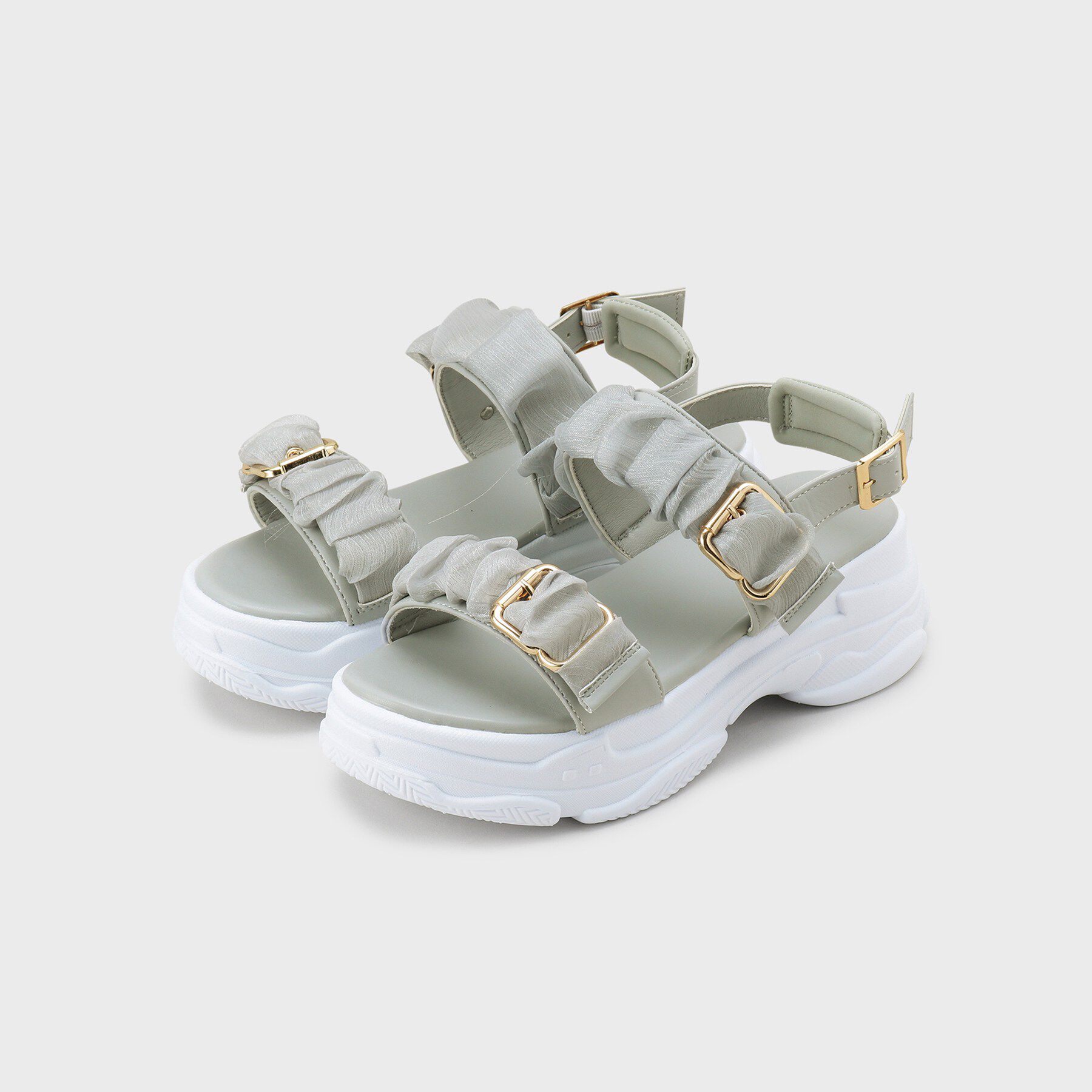 csT&P「サテンギャザーベルトサンダル」|サンダル|