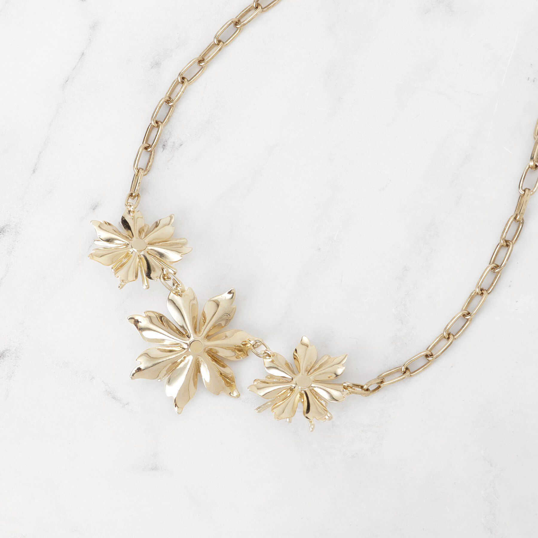 SunaUna「【フェイクパール付】フラワーモチーフショートネックレス」|ネックレス|