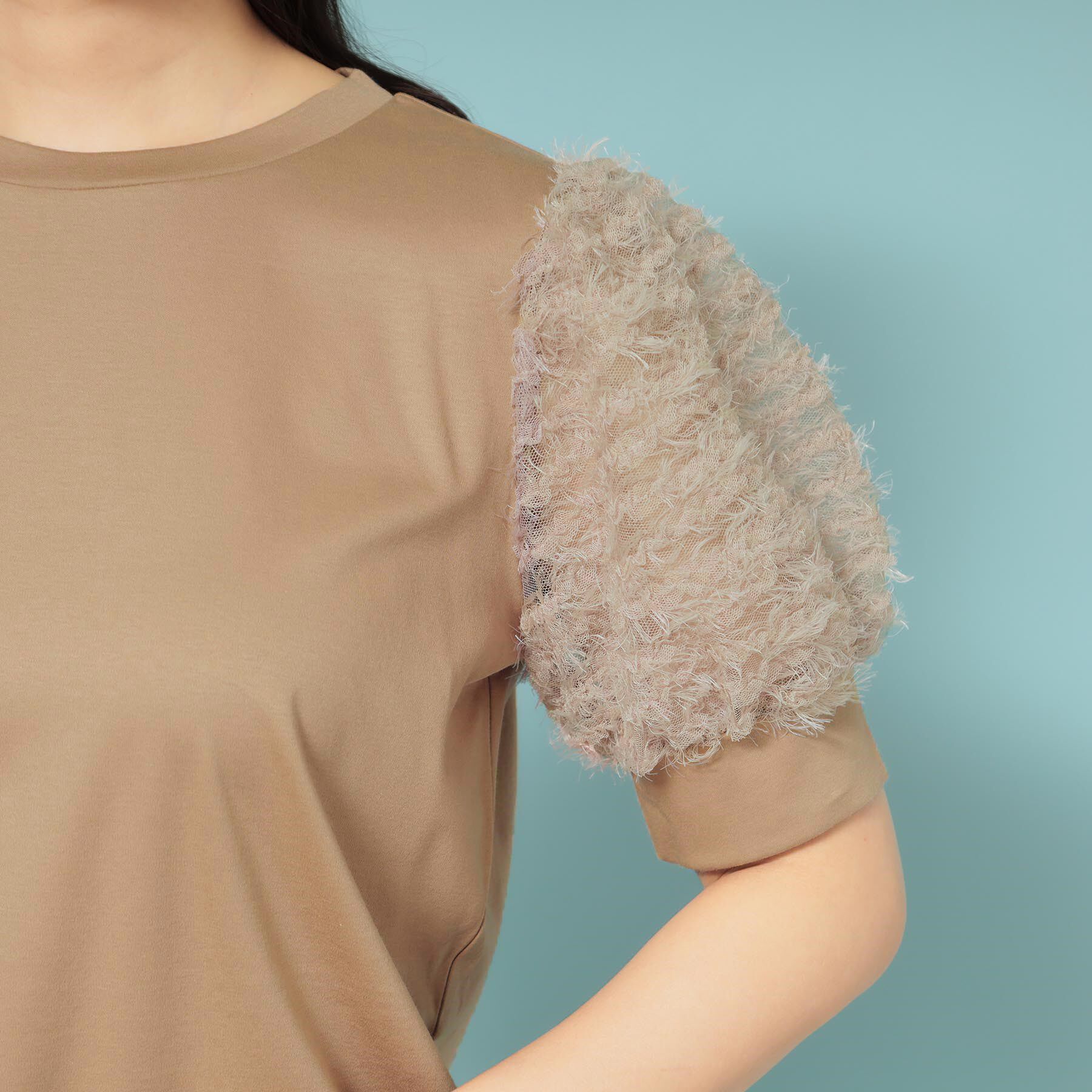 SunaUna「【チュール袖】パフスリーブカットソー」|Tシャツ・カットソー|