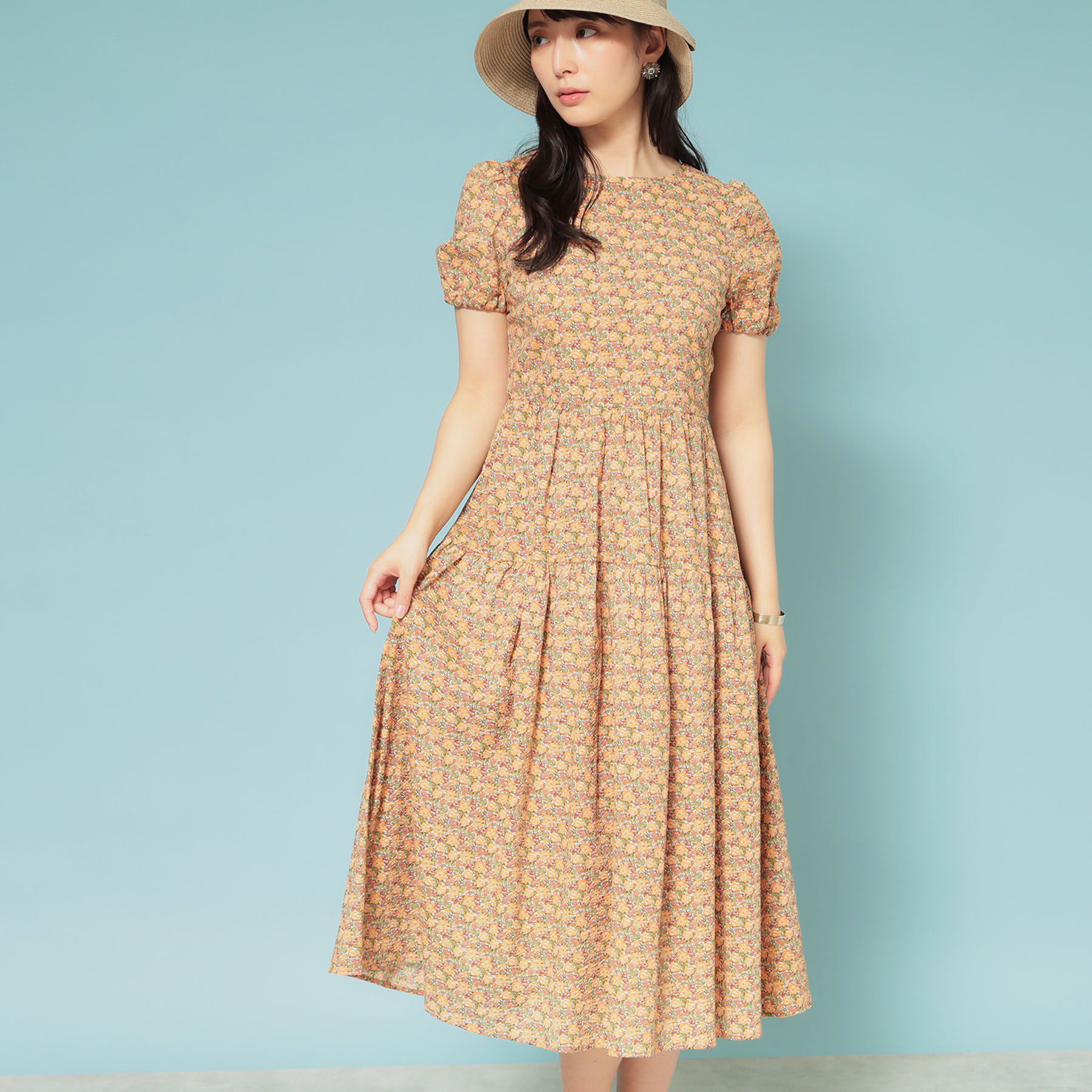 SunaUna「【花柄】パフスリーブワンピース」|ワンピース|