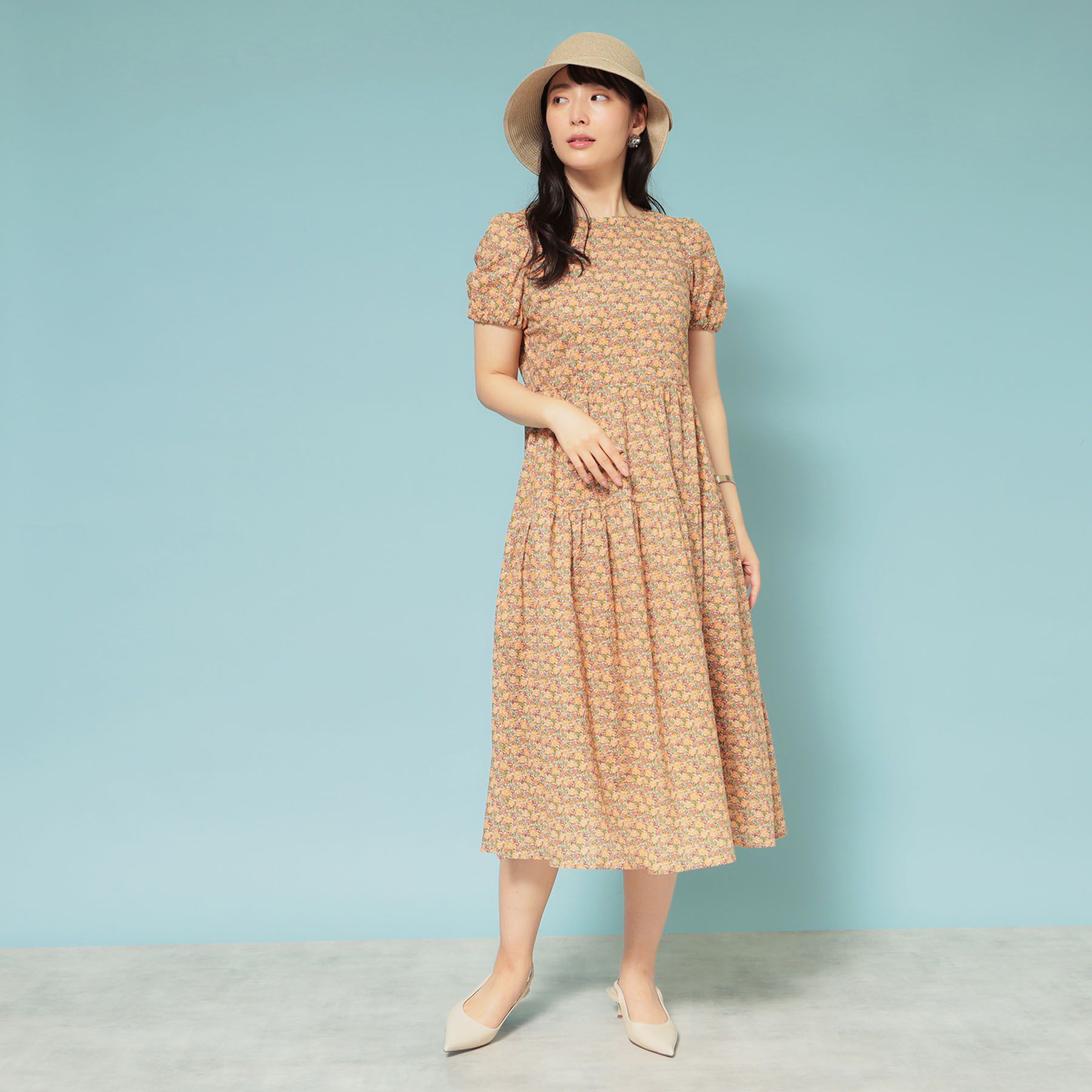 SunaUna「【花柄】パフスリーブワンピース」|ワンピース|