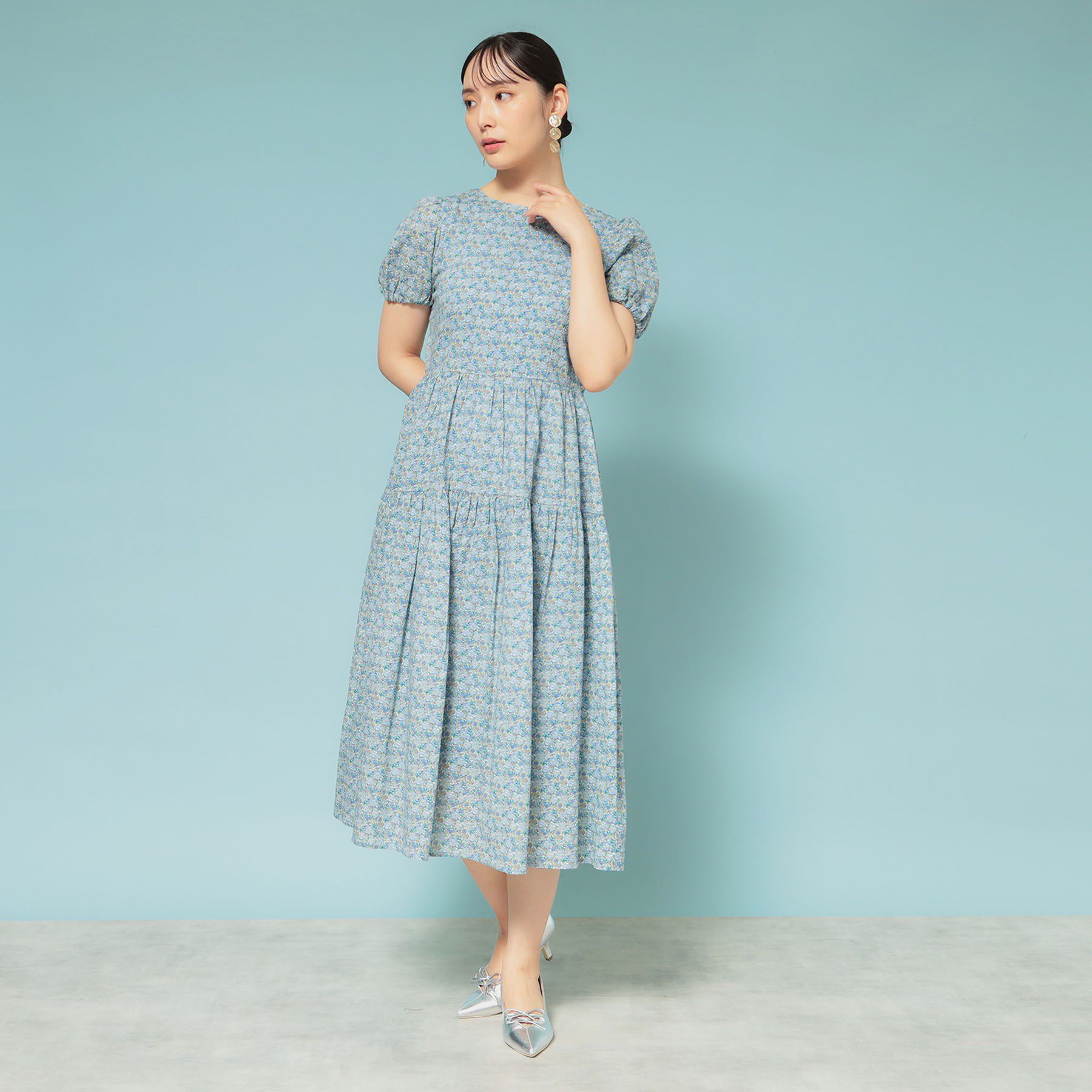 SunaUna「【花柄】パフスリーブワンピース」|ワンピース|