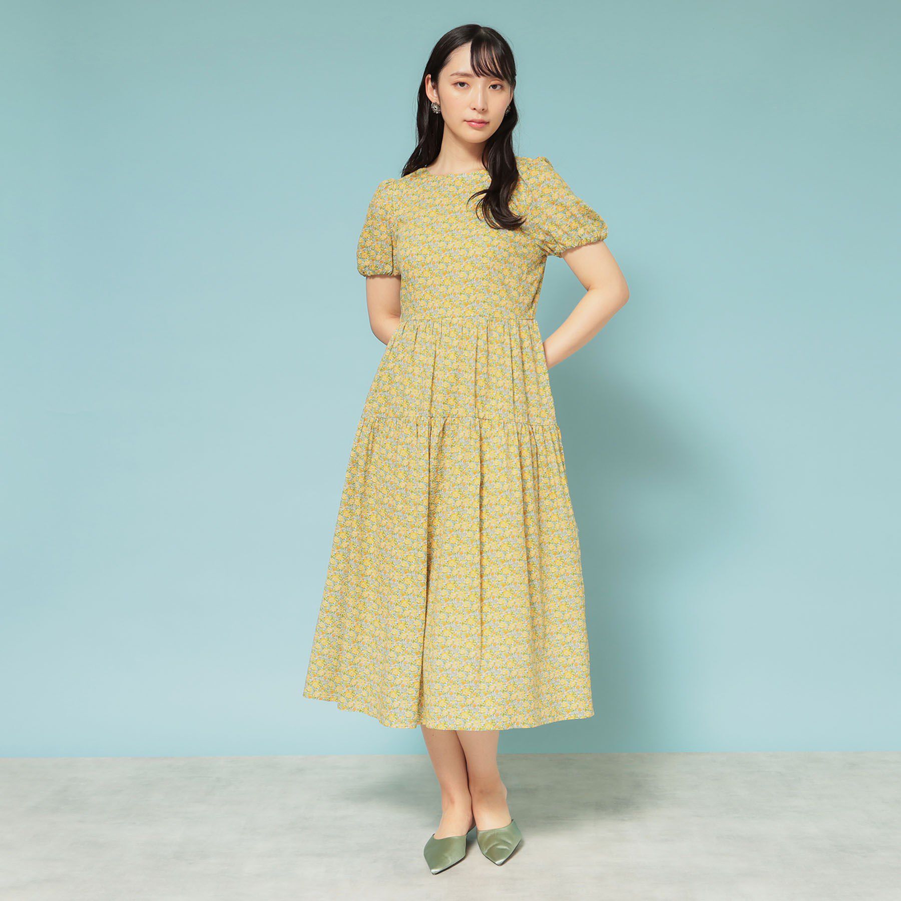 SunaUna「【花柄】パフスリーブワンピース」|ワンピース|