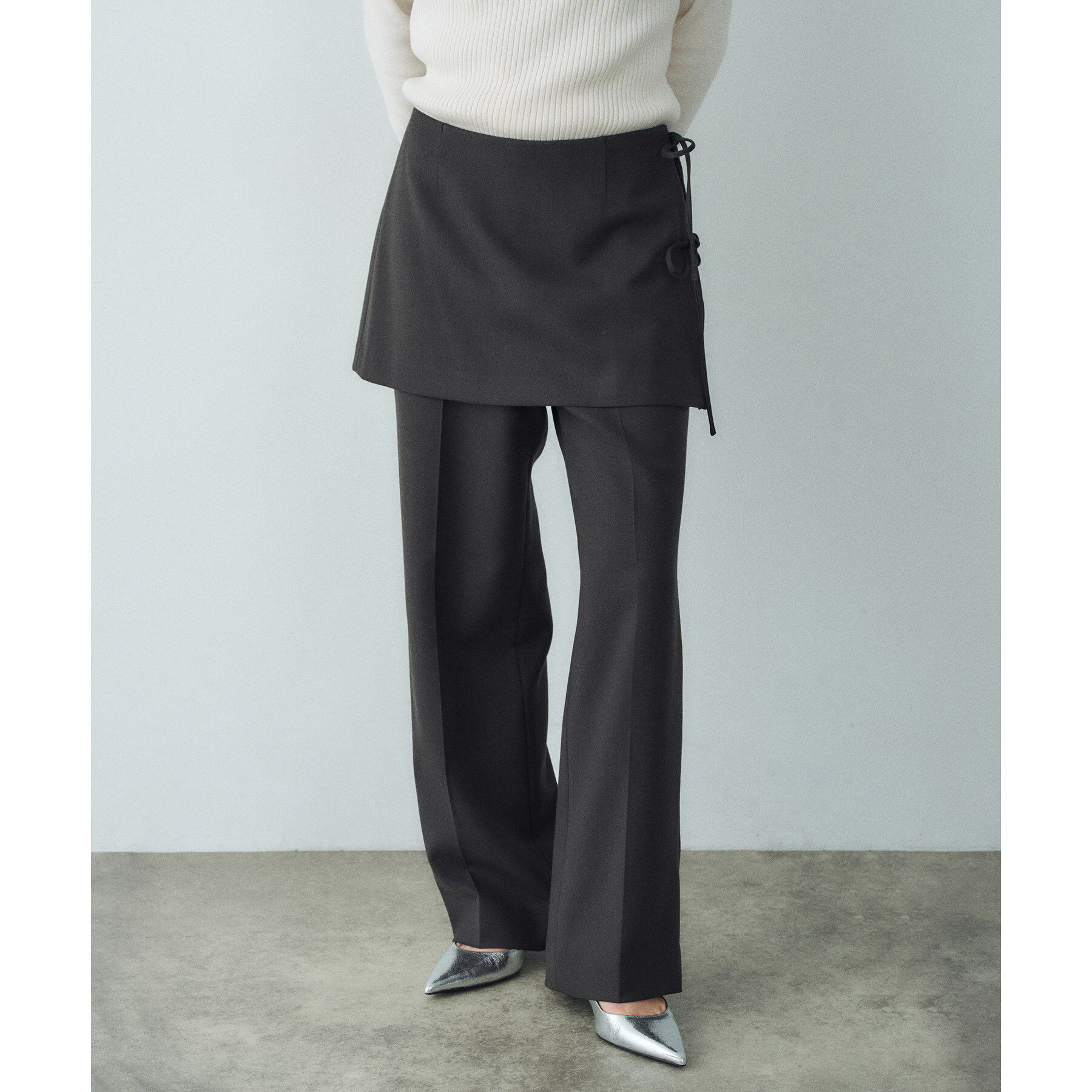 CODE A「layered skirt pants」|その他|チャコールグレー(0