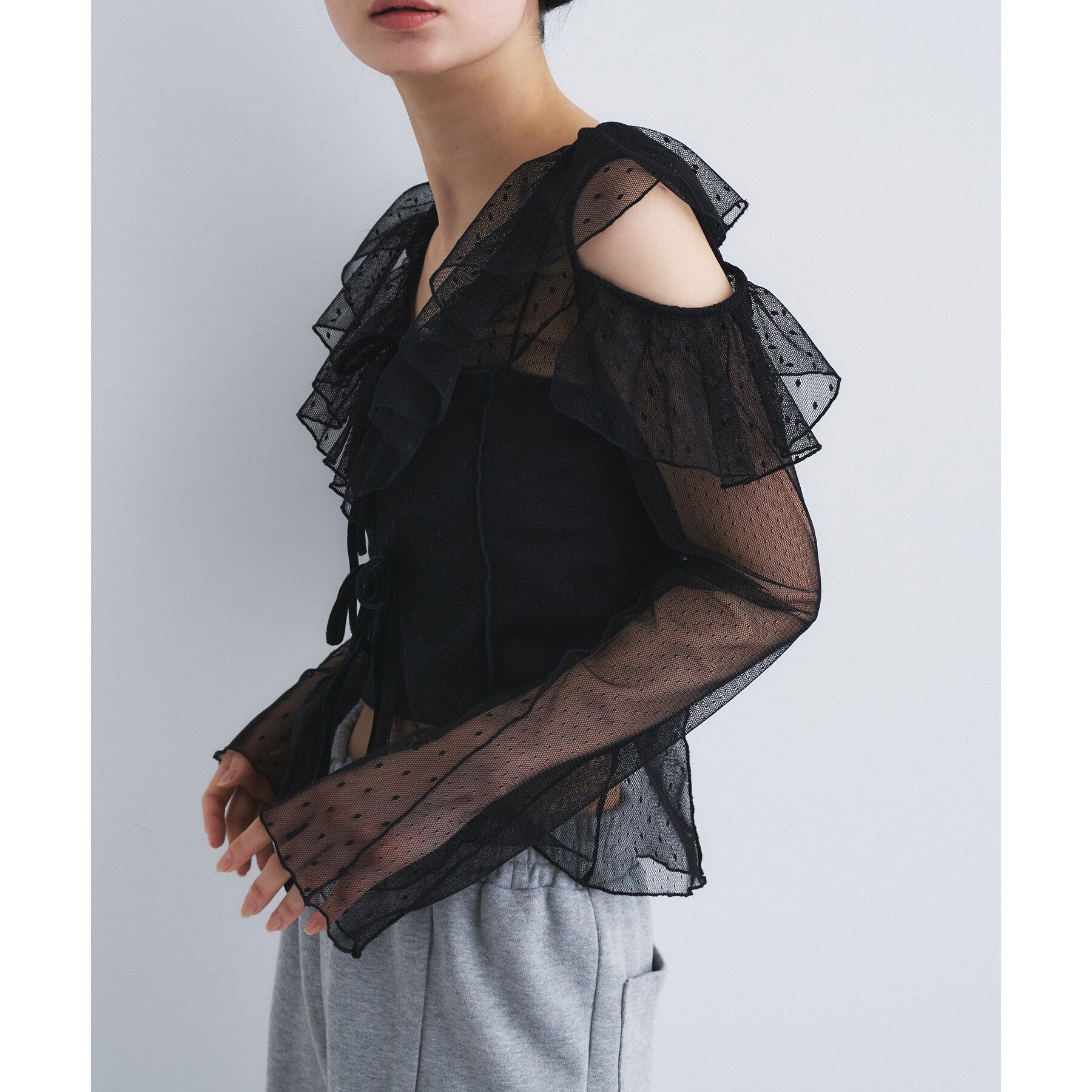 CODE A「tulle asymmetry blouse」|シャツ・ブラウス|