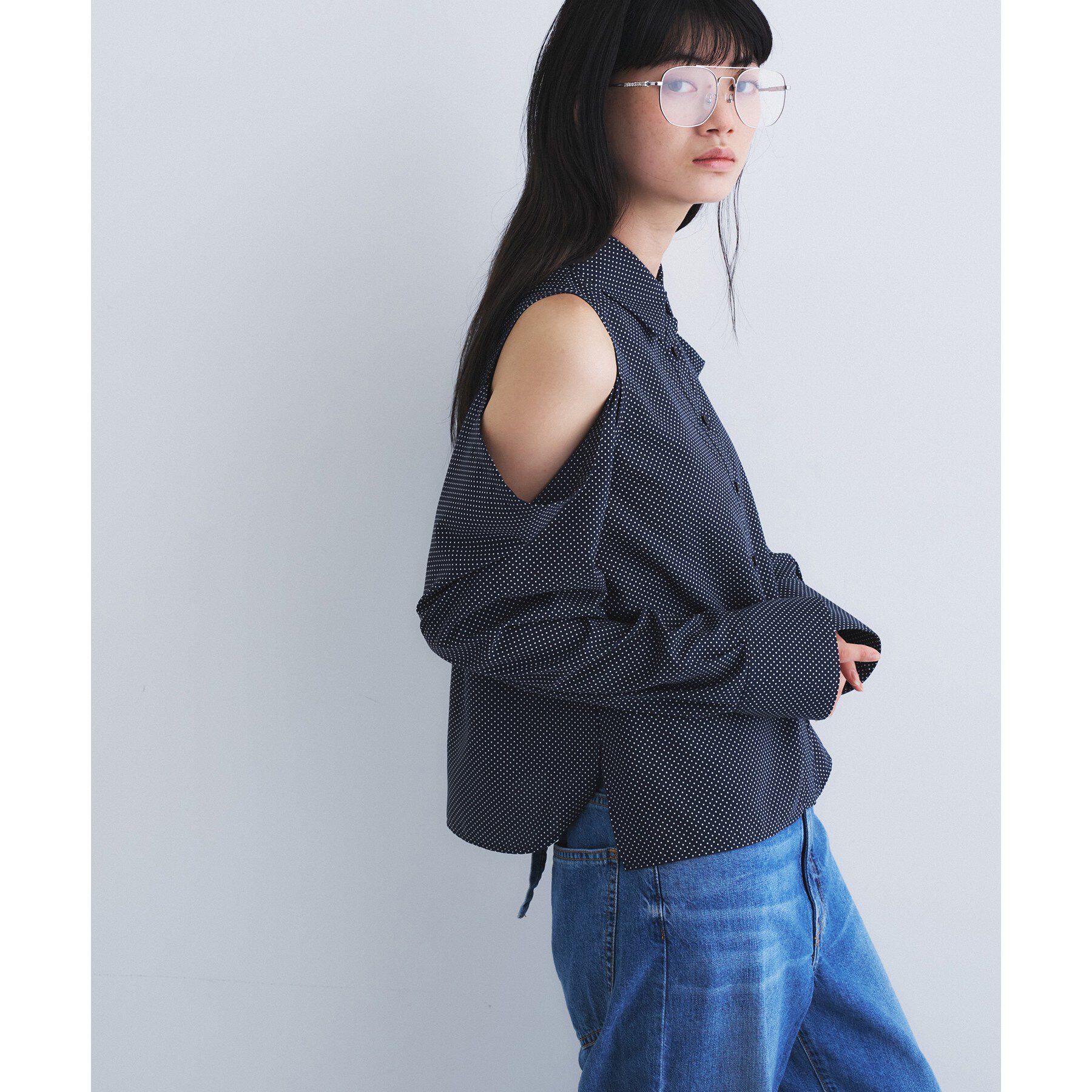 CODE A「dots open shoulder shirts」|シャツ・ブラウス|