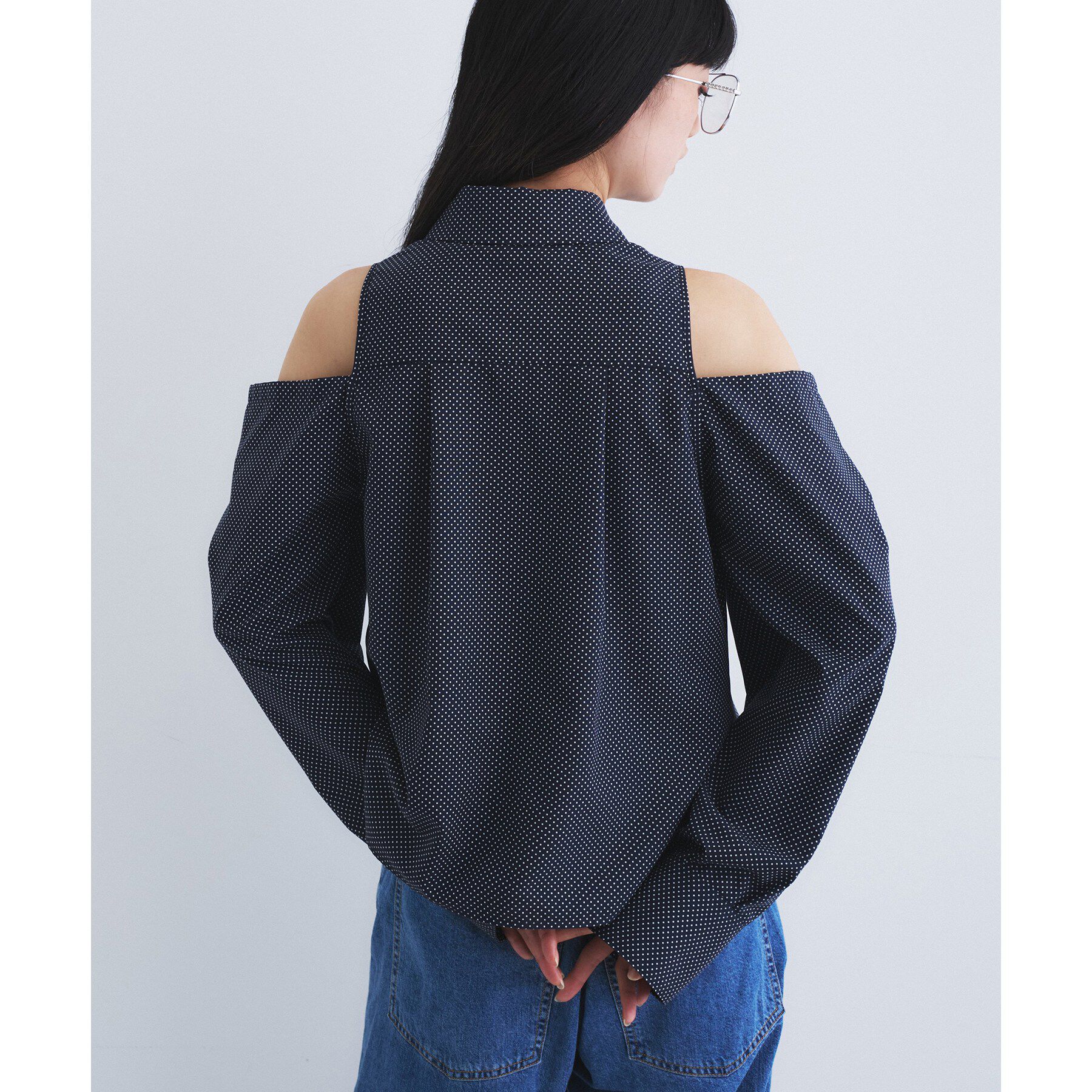 CODE A「dots open shoulder shirts」|シャツ・ブラウス|