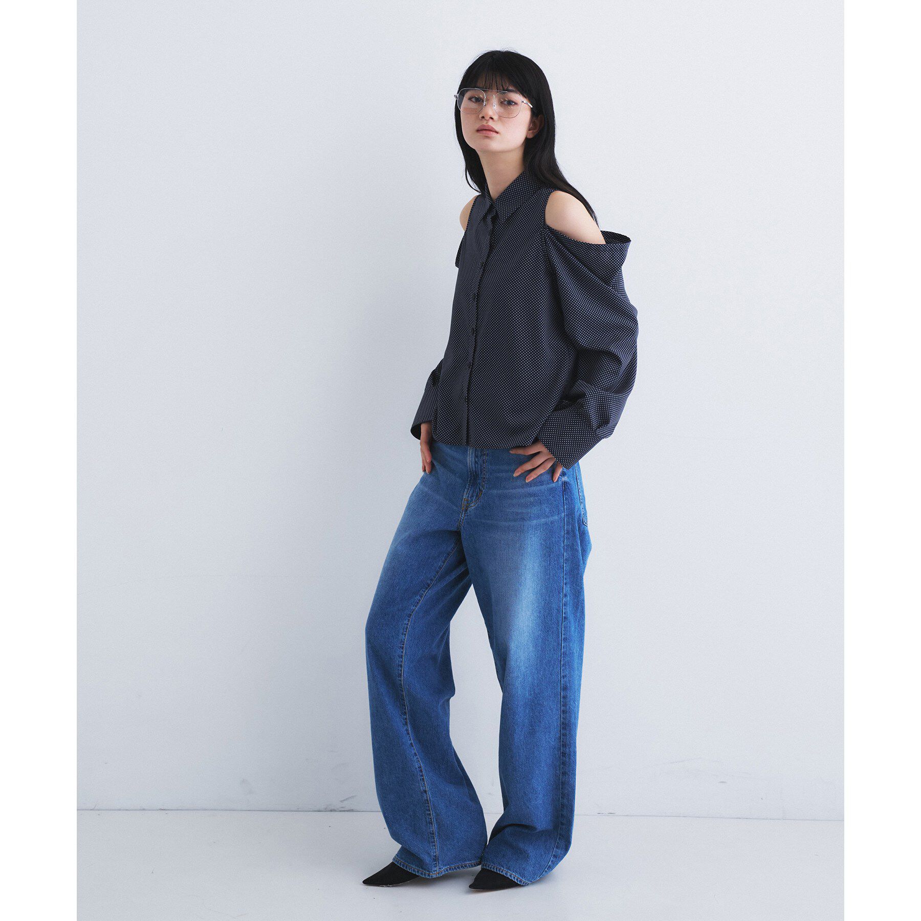 CODE A「dots open shoulder shirts」|シャツ・ブラウス|