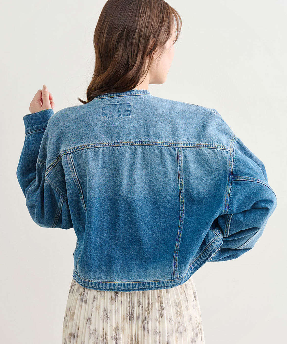 COCO DEAL「リメイク風ノーカラーGジャン」|デニムジャケット|