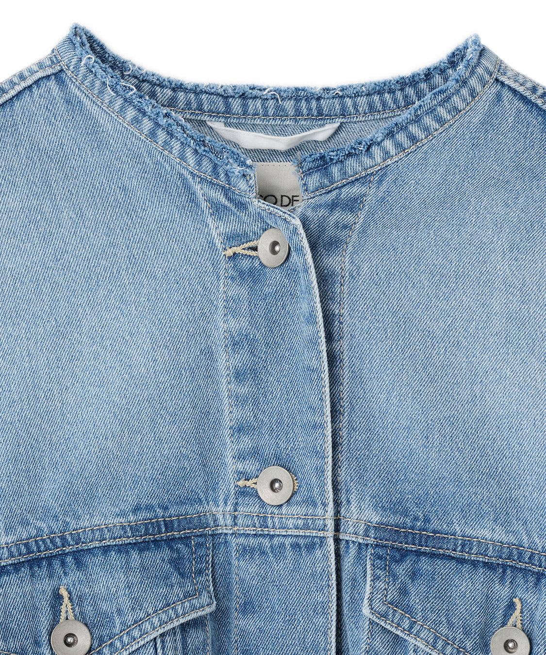 COCO DEAL「リメイク風ノーカラーGジャン」|デニムジャケット|